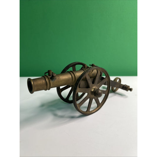 Vintage Brass Cannon Replica Cast Metal Civil War Style Decorative Replacements