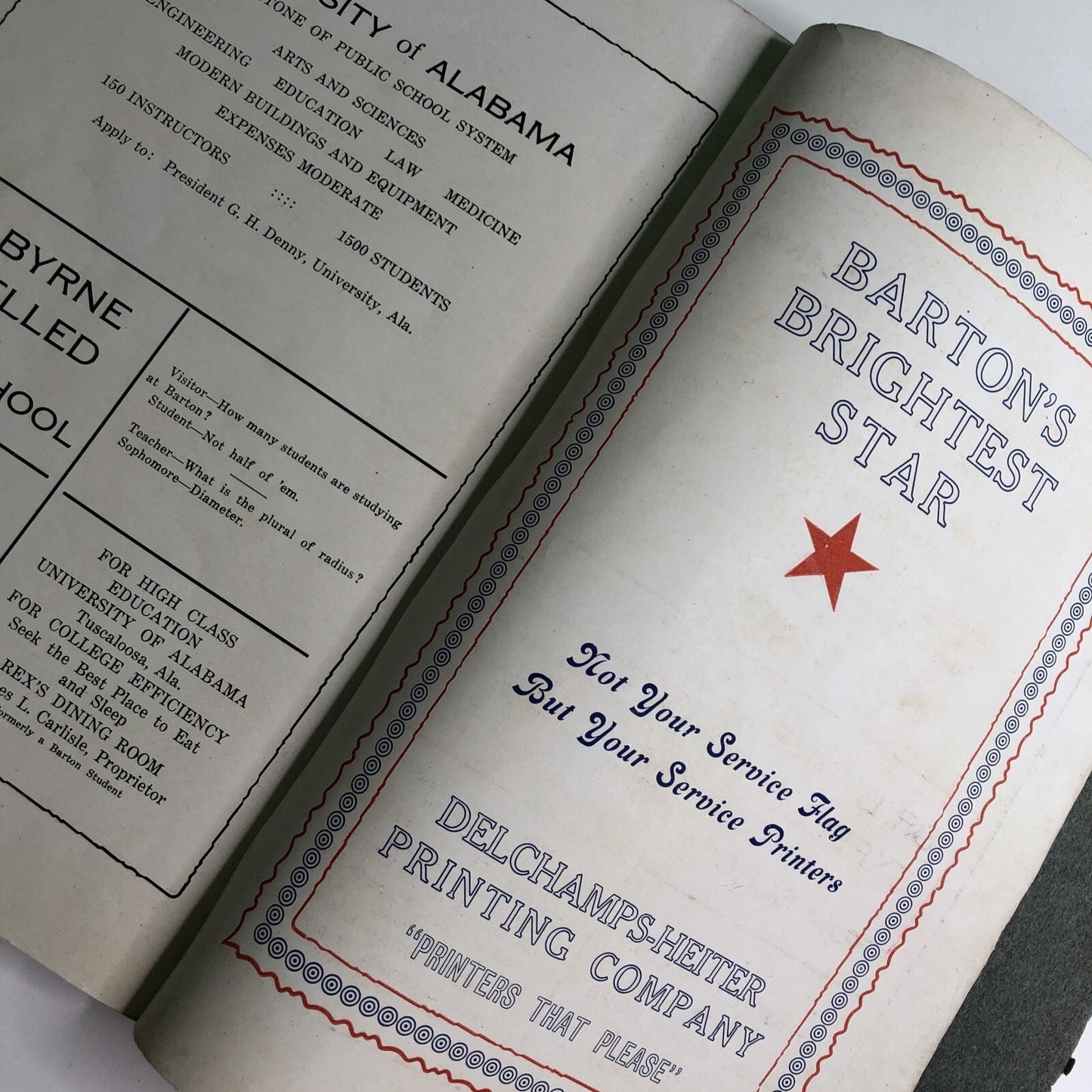 1918 BARTONIAN Yearbook Mobile High School Alabama Local History Barton Academy