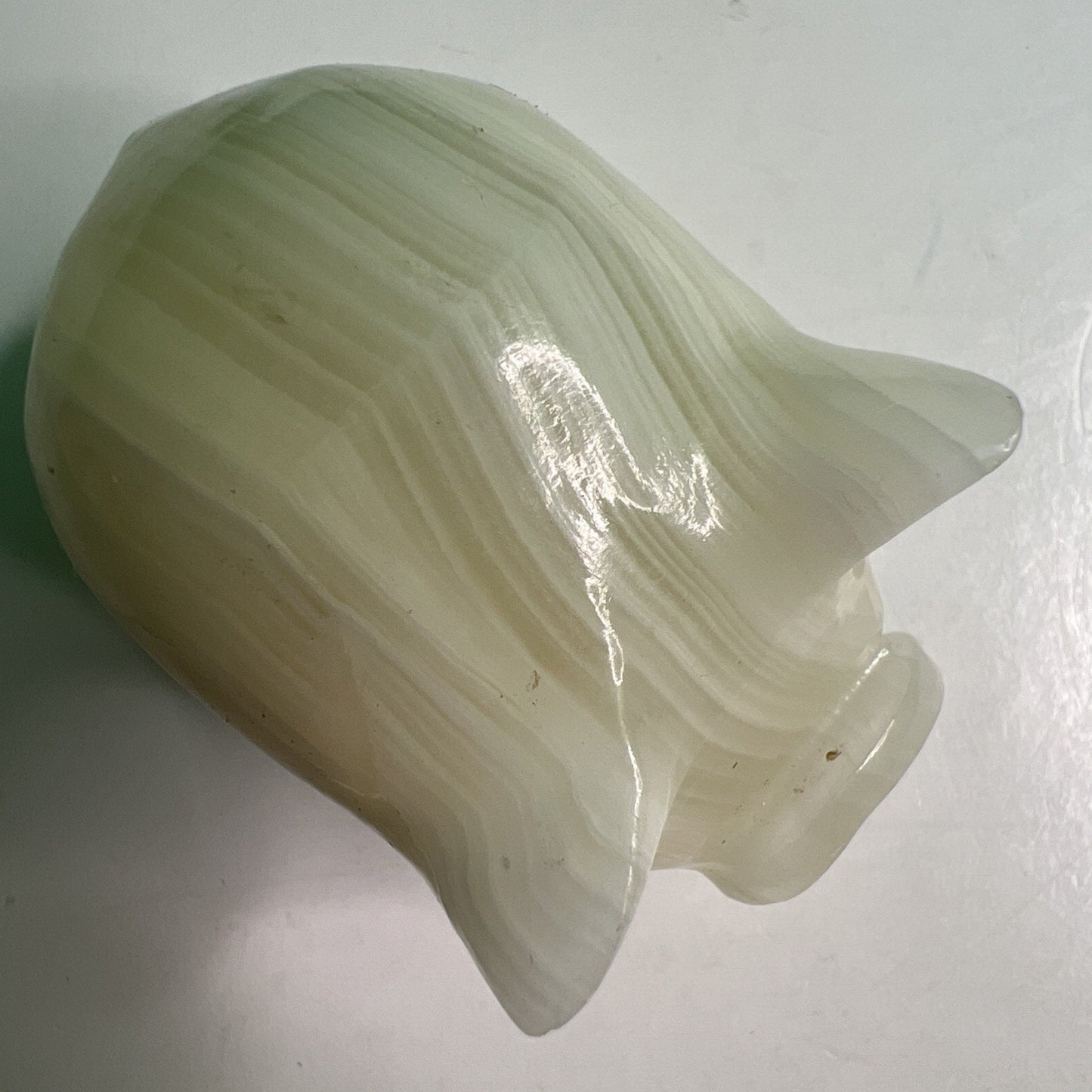 Carved White Opaque Quartz Stone Pig Figurine Healing Stone Free Shipping!