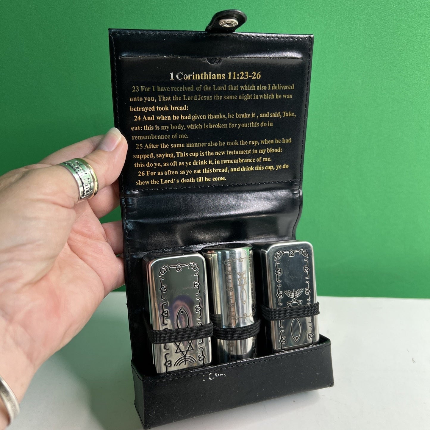Messianic Judaism Jewish Portable COMMUNION SET WITH CASE Hebraic Roots Kit