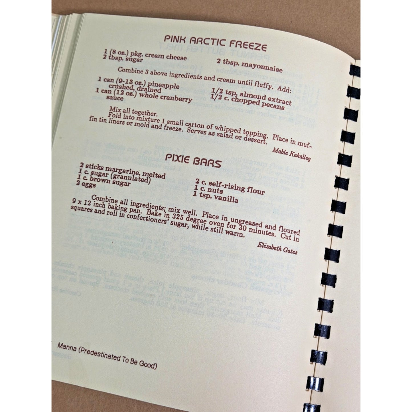 Vintage 1980s MANNA: Predestined to be Good Church Cookbook Mobile Alabama AL
