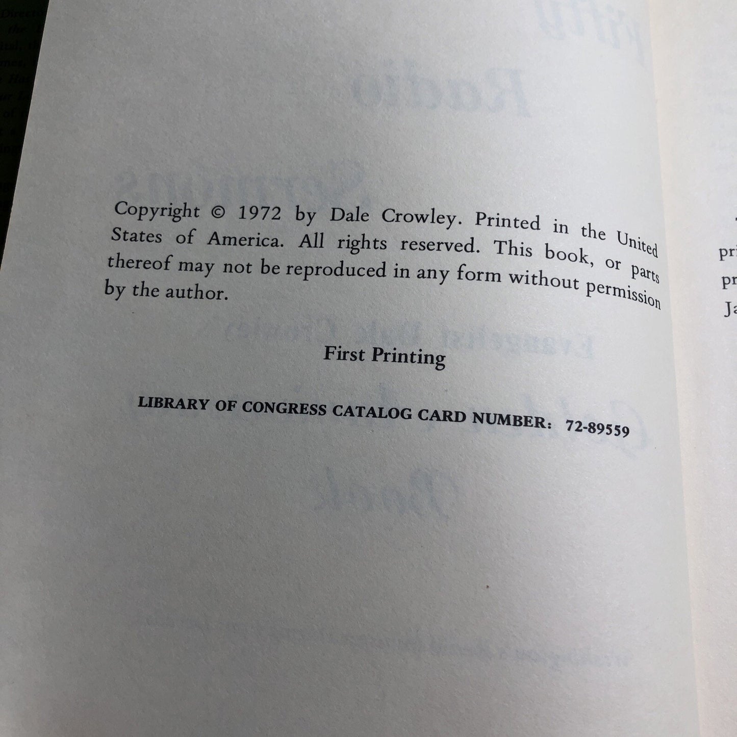 Fifty Radio Sermons by Dale Crowley Golden Anniversary 1ST Edition HC DJ 1972