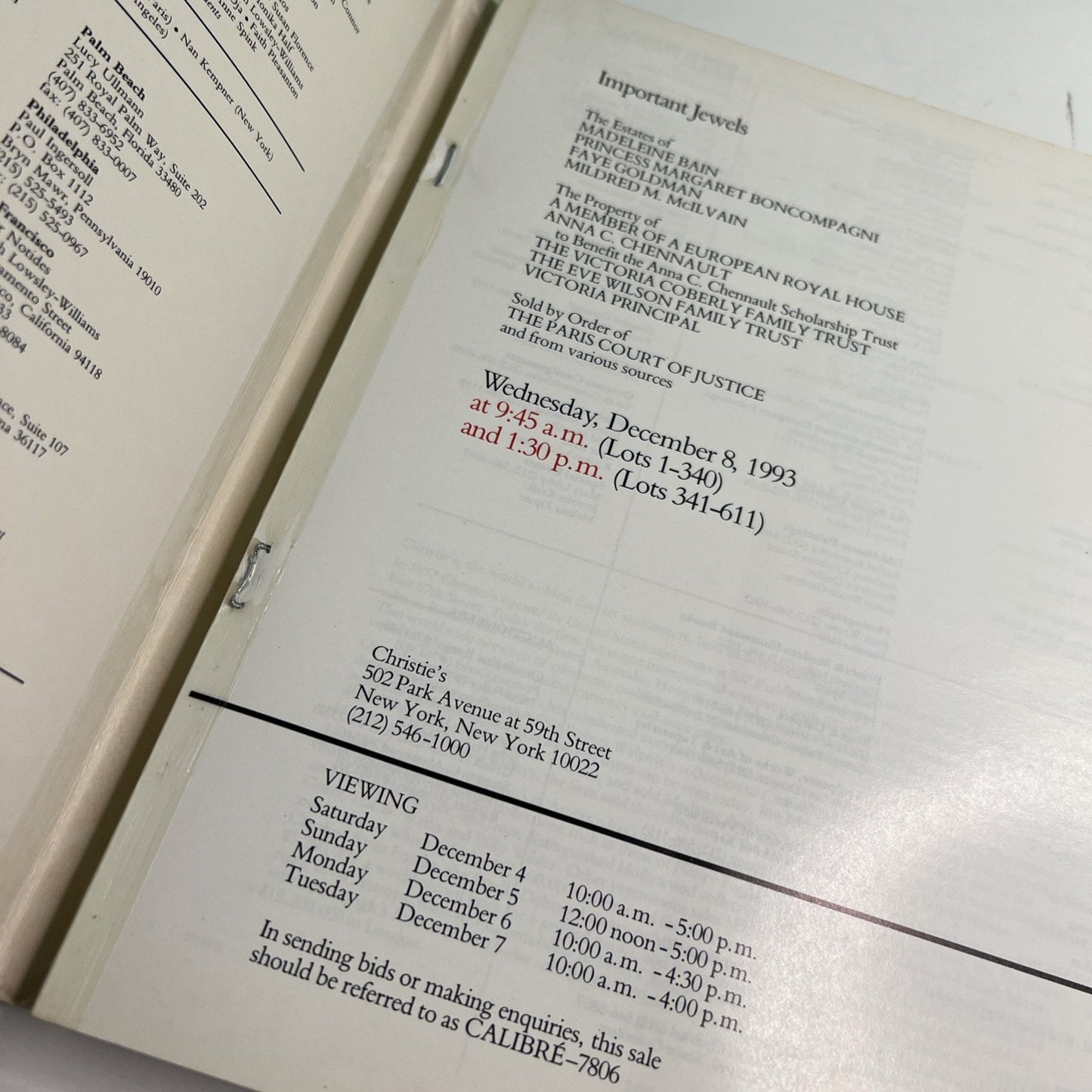 1993 Christie’s Auction Catalog Important Jewels Bain Boncompagni Goldman Estate