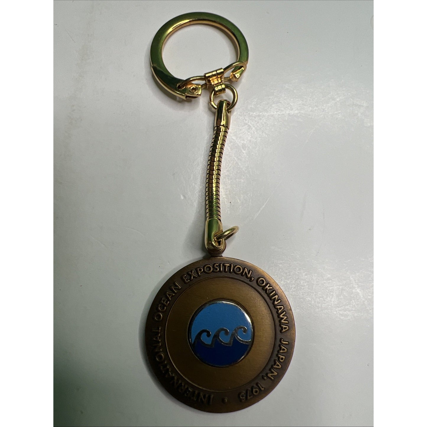 1975 Okinawa Japan Expo 75 Exposition Worlds Fair Event Vintage Keychain