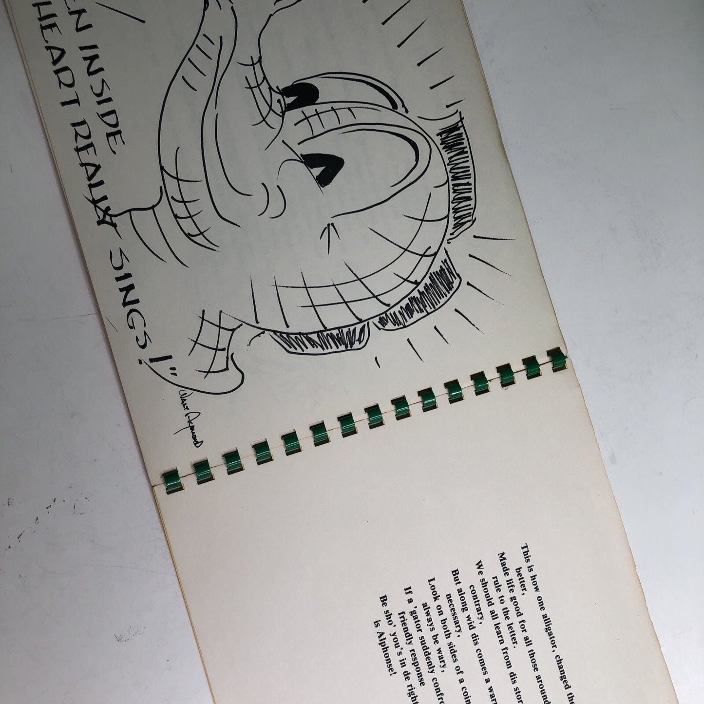 1984 ALPHONSE ALLIGATOR by Walt Aymond Author & Illustrator Signed Louisiana