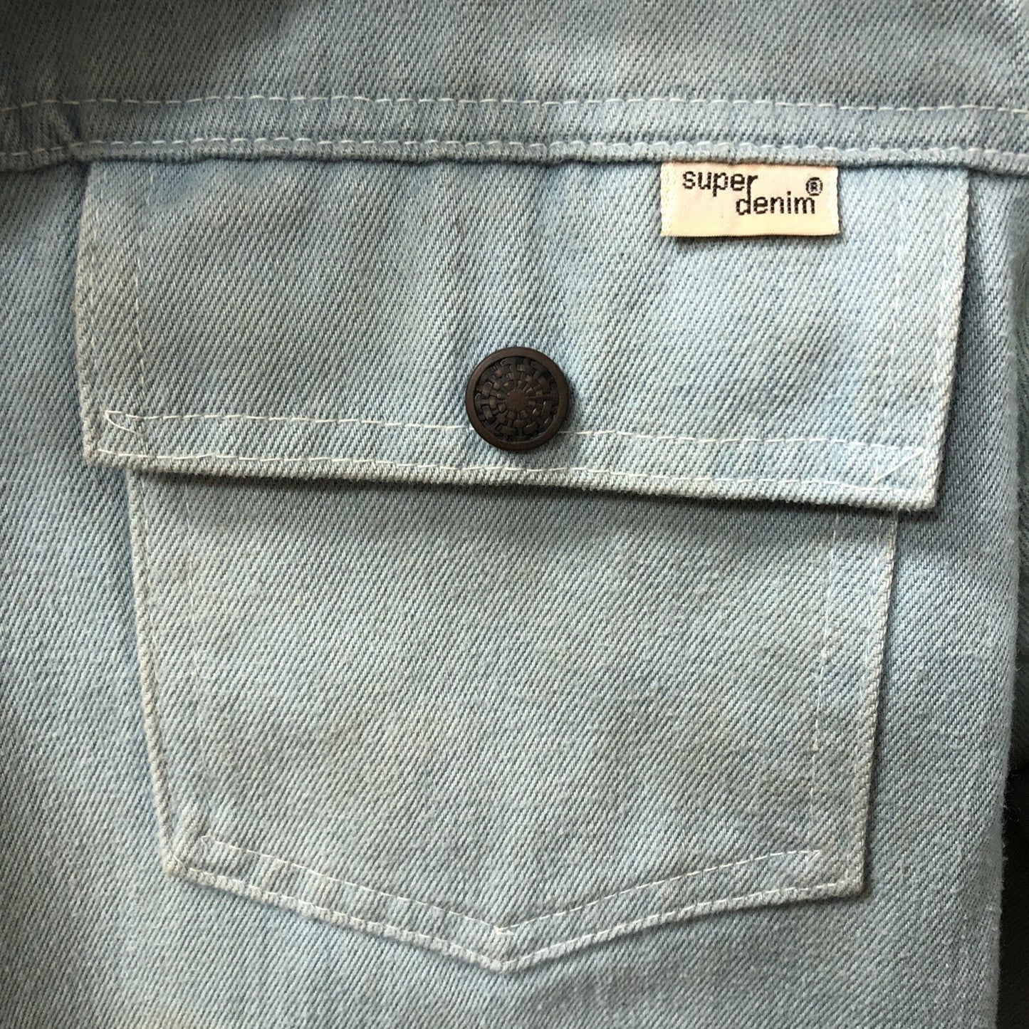 Vintage J. C. Penney Boys SUPER DENIM JACKET Snaps Slit Pockets Size 10-12