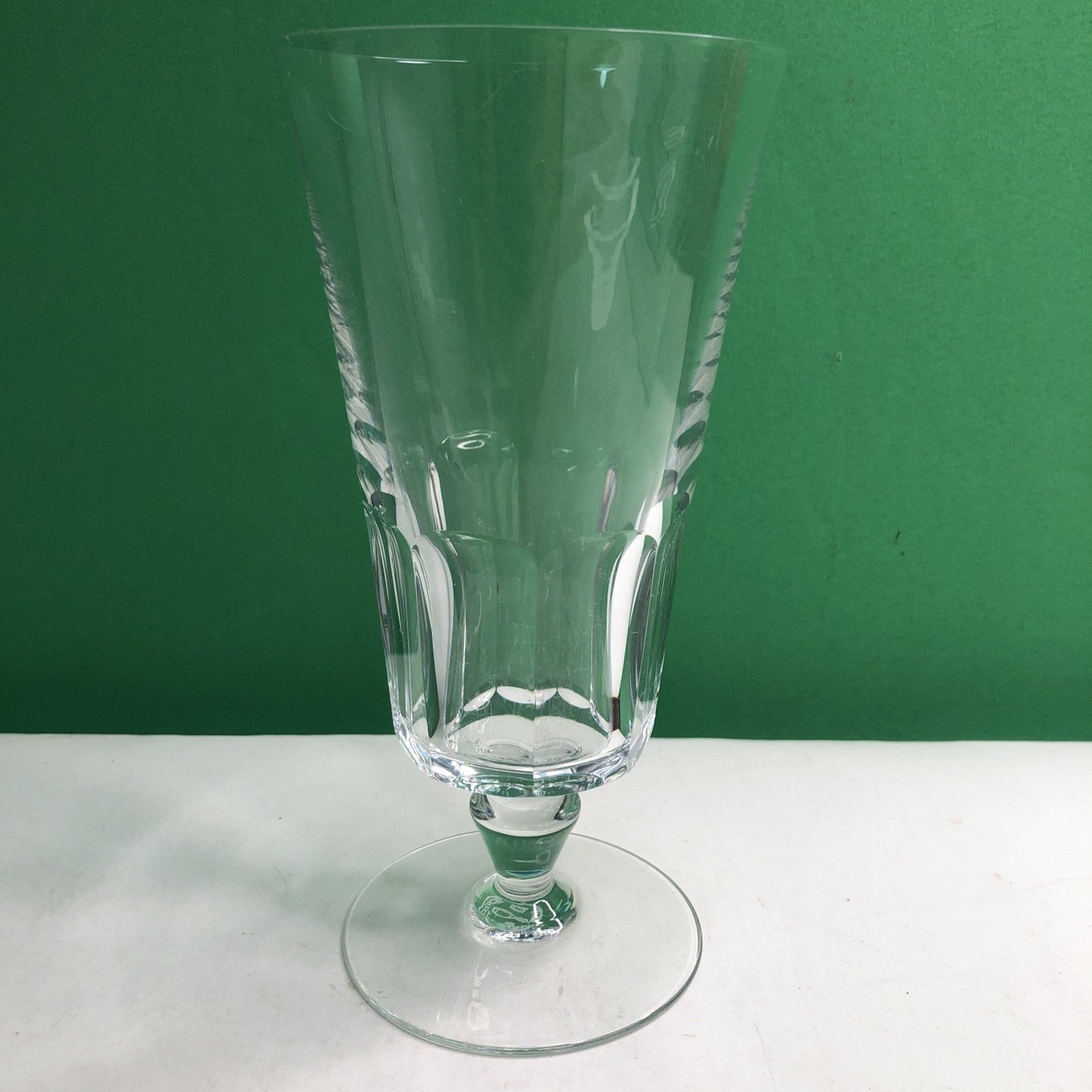 One (1) Baccarat of France Bretagne Footed Iced Tea Glass 6 7/8" Tall Crystal
