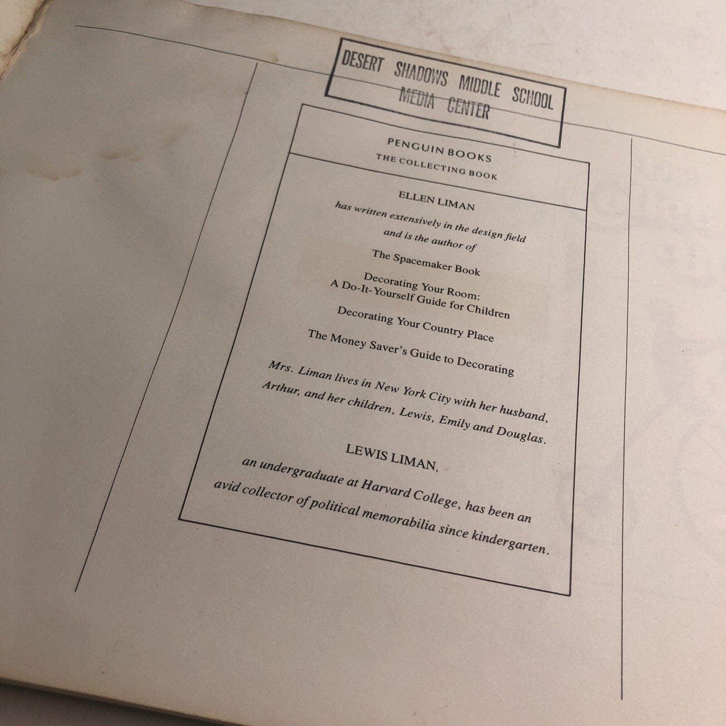 THE COLLECTING BOOK By Ellen Liman & Lewis Liman 1980 PB Illustrated Ex Library
