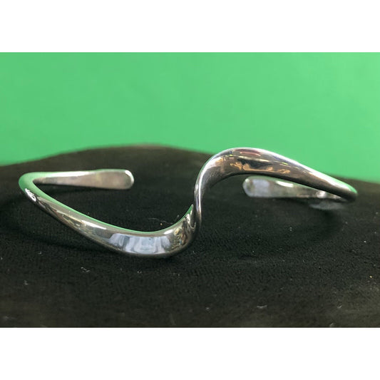 Vintage Sterling Silver Twist Cuff Bracelet Native American? Stamp Simple Lovely