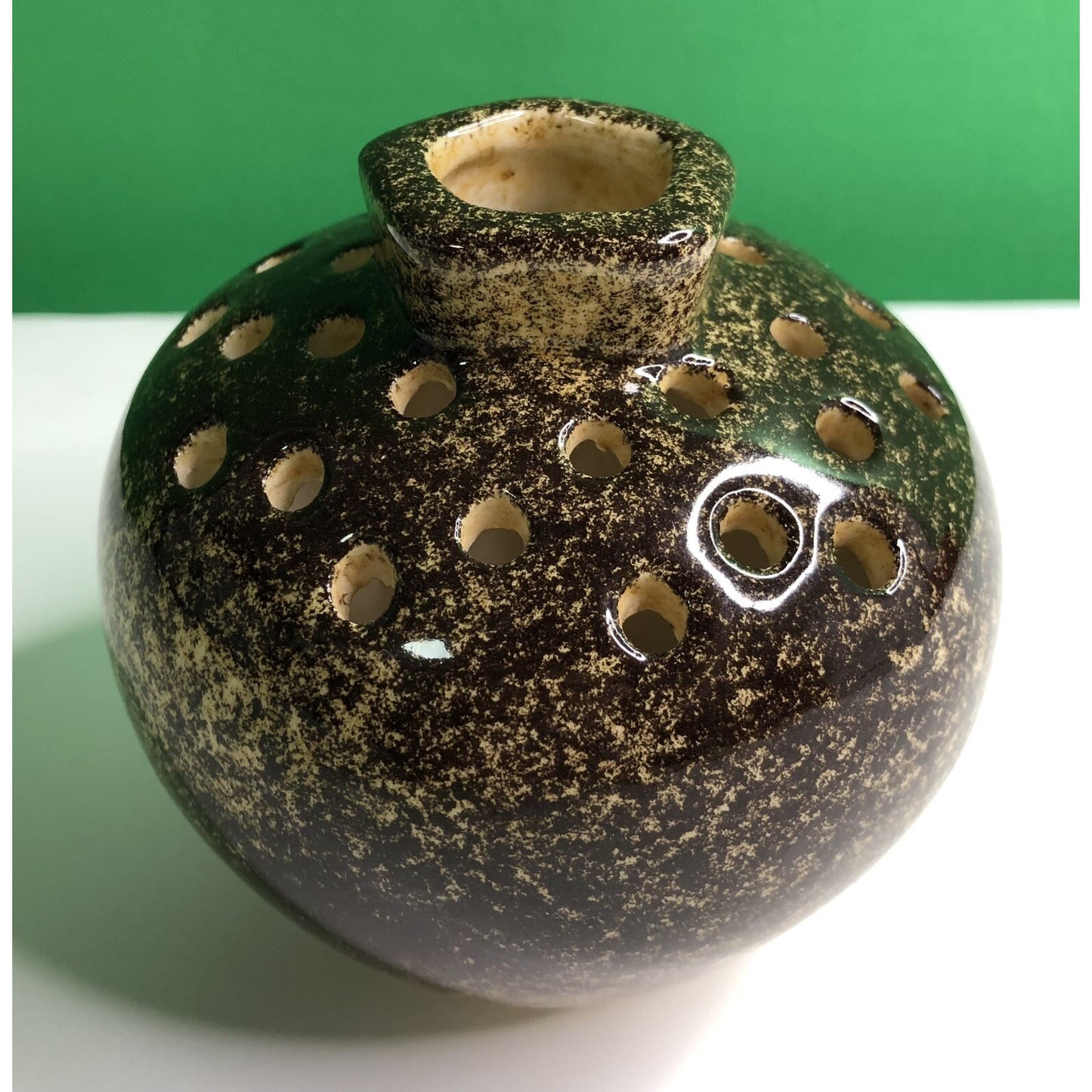 Vintage KELLOGGS ART POTTERY FLOWER FROG Incense Burner Northern Michigan