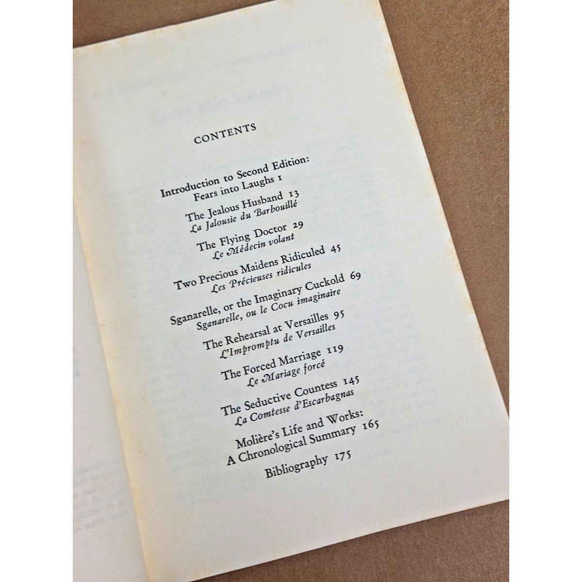 Vintage One-Act Comedies of Molière Paperback | Albert Bermel Translation 1982