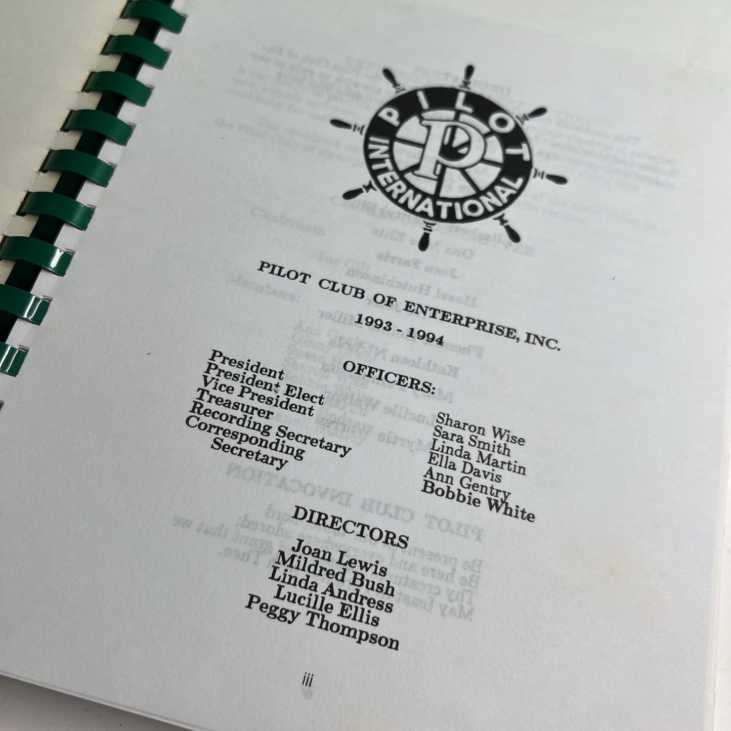 1994 Pilot Club of Enterprise AL Cookbook Recipes