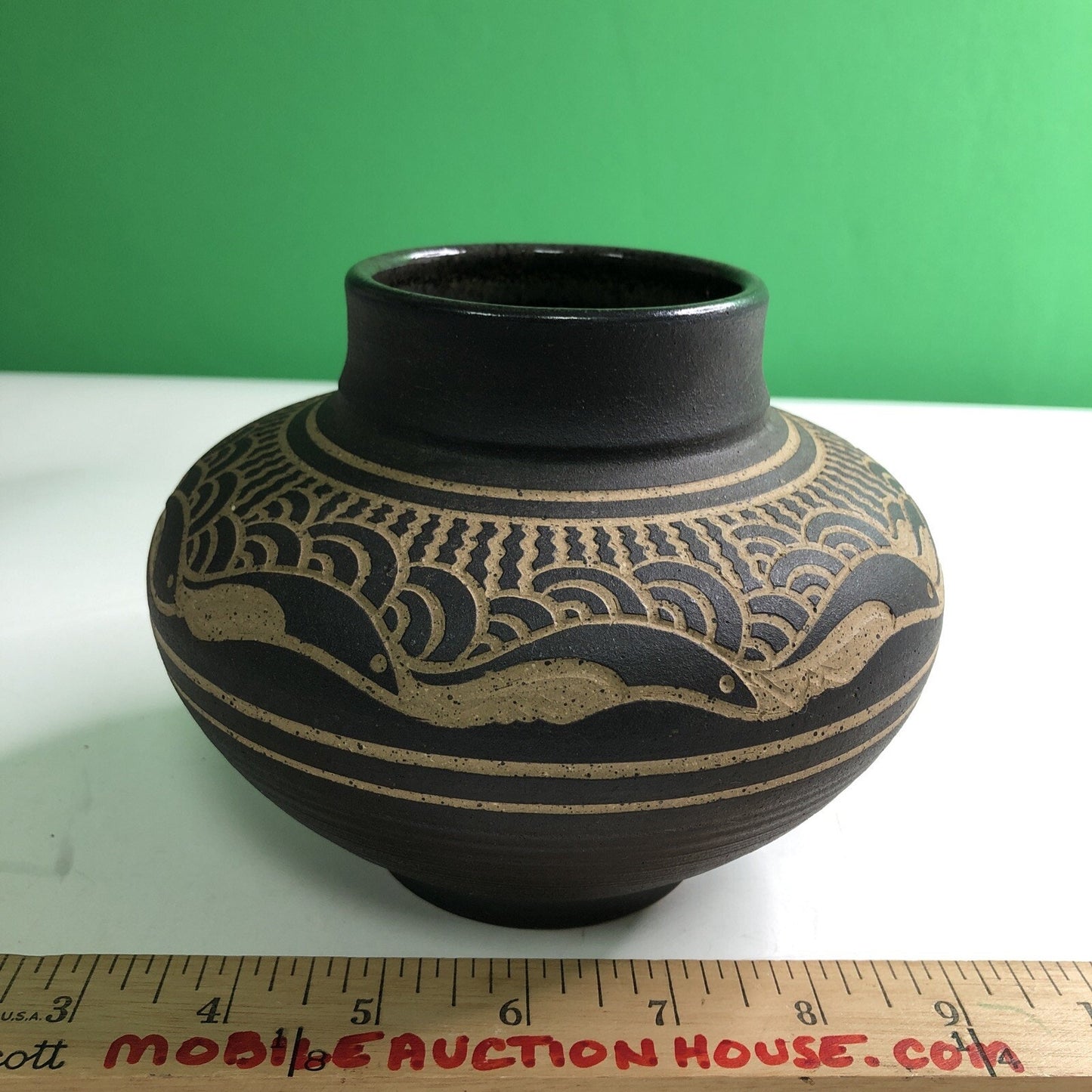 1985 CHARLES SMITH Art Pottery Vase Planter African American- Mobile, Alabama