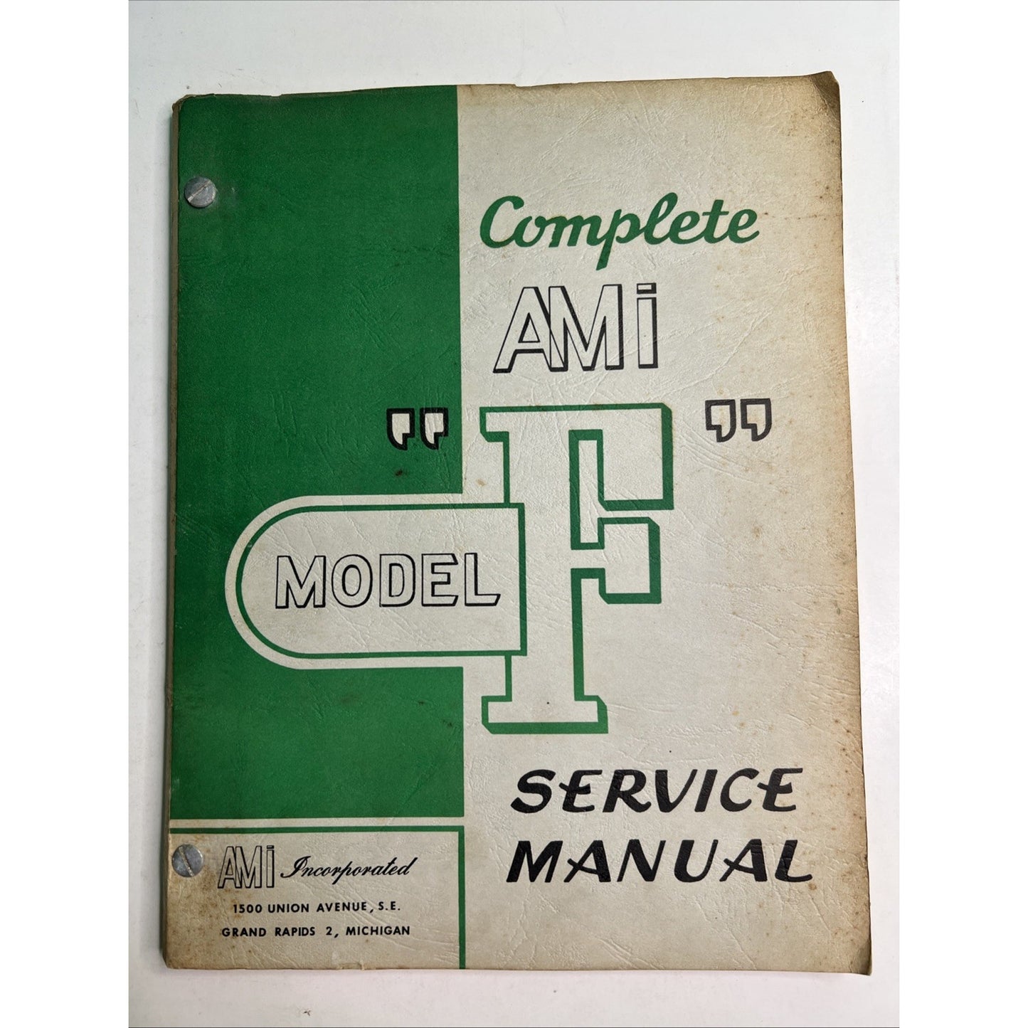 ORIGINAL AMI Model F Service Manual Phonograph Jukebox Parts Repair Schematics