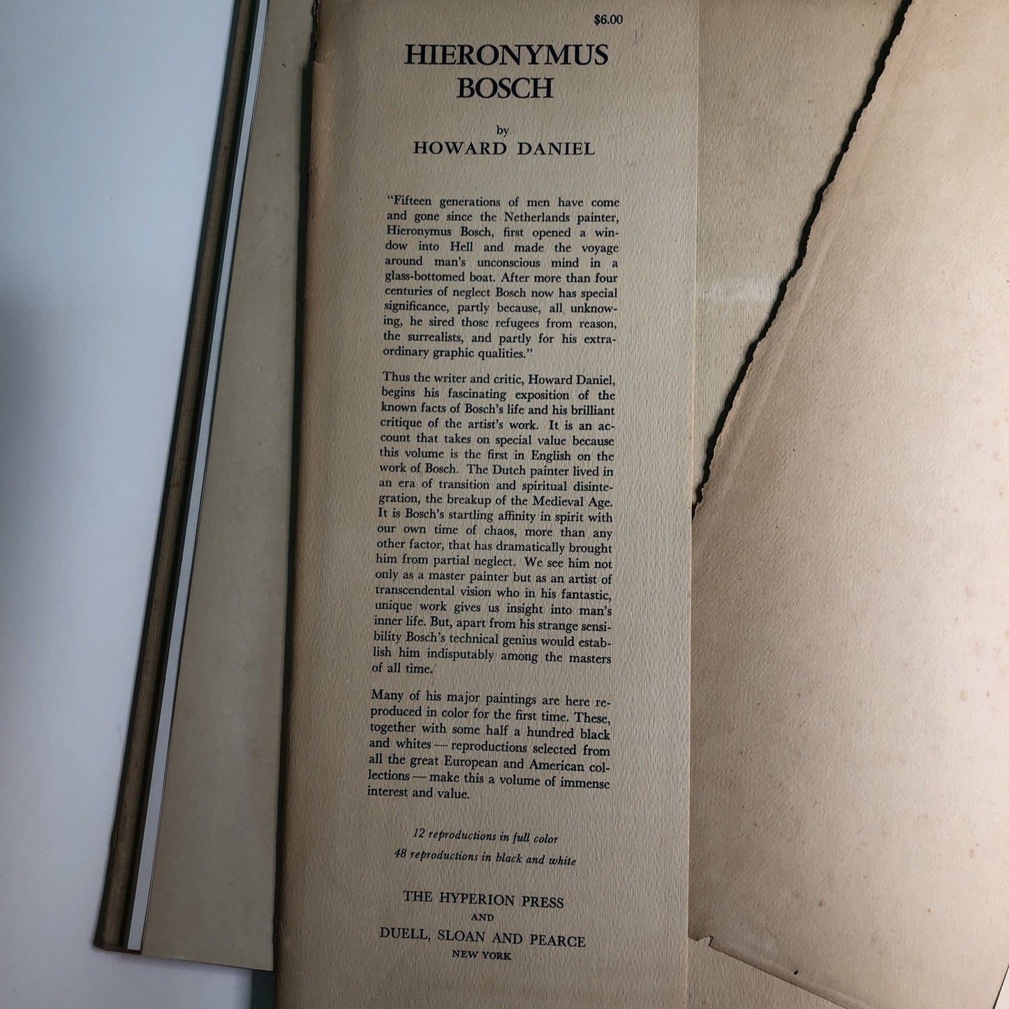 1947 Hieronymus Bosch by Howard Daniel Hyperion HC (DJ-damaged)