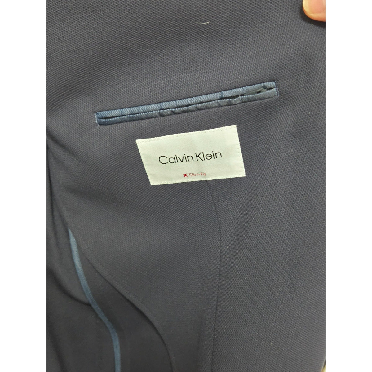 NWT Calvin Klein Slim Fit Navy Mesh Knit Member Blazer Sport Coat Jacket 48R