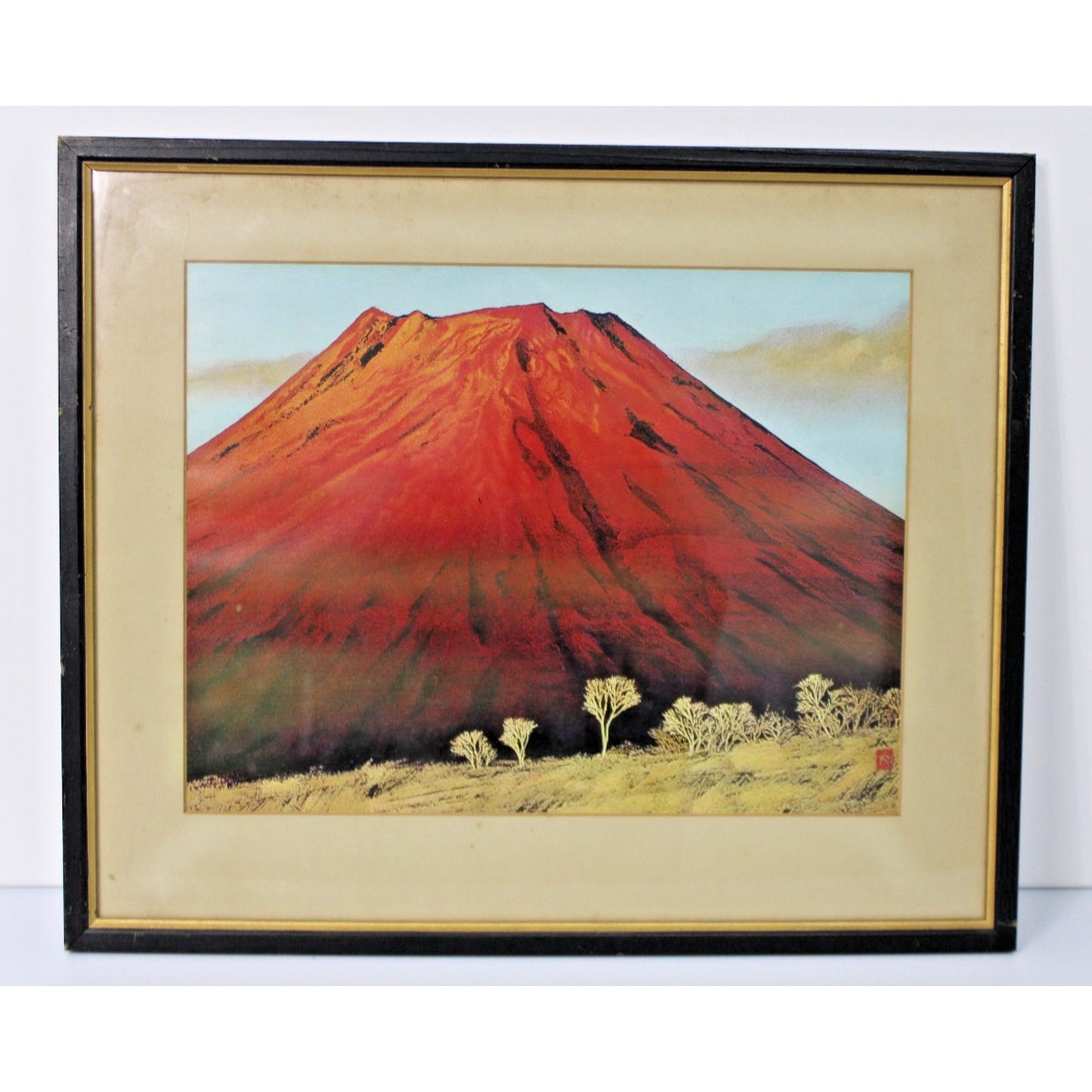 Vintage Lithograph "Mt. Fuji at Dawn"- Misao Yokoyama (1920-1973) Framed