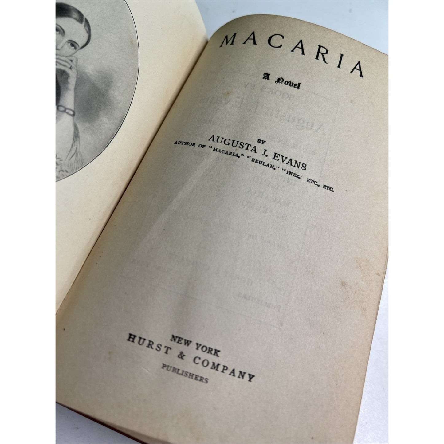 MACARIA by Augusta J. Evans Wilson circa 1900 Antique HC Novel