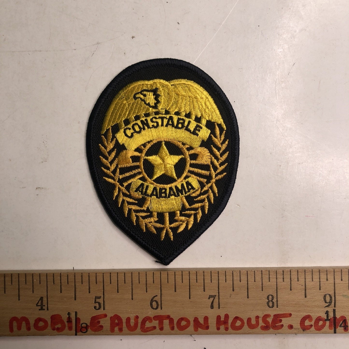 Vintage Constable Alabama Embroidered Patch Black Gold Eagle Star