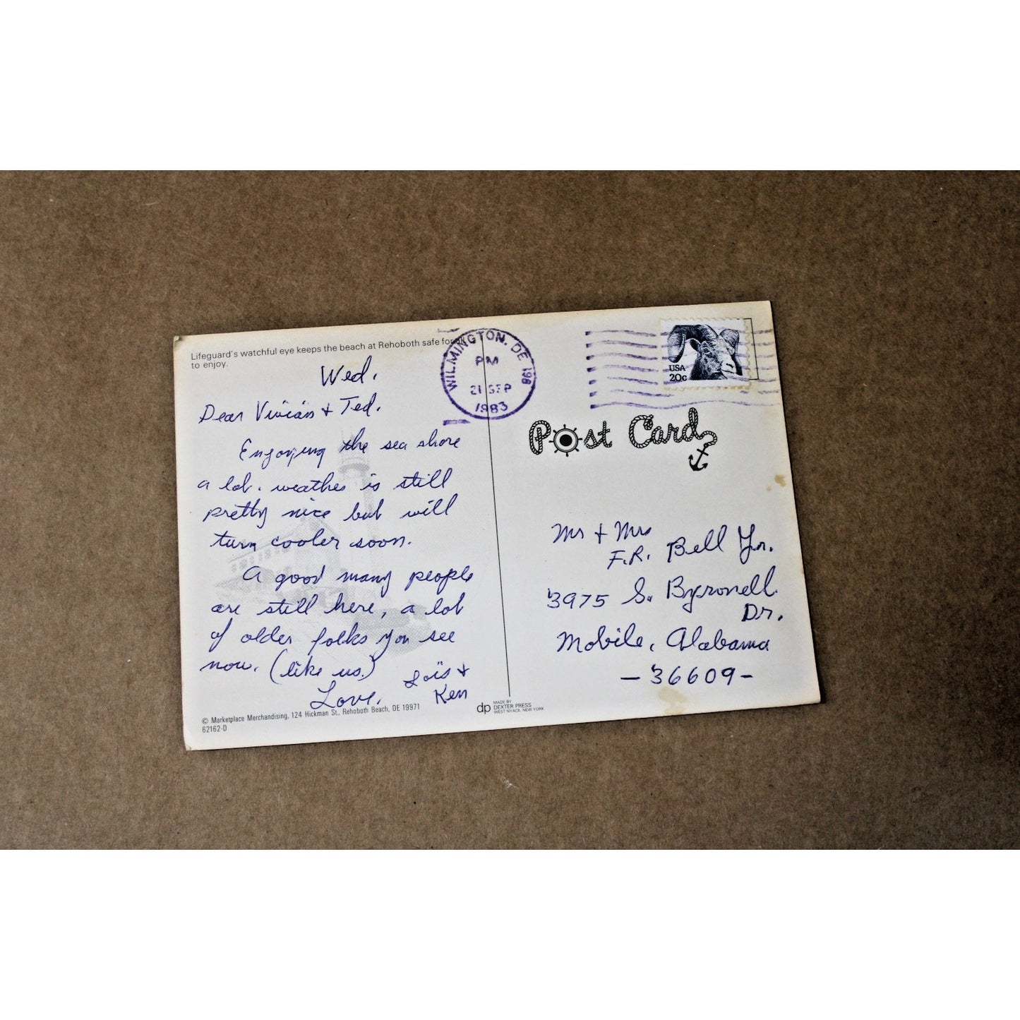 Vintage Rehoboth Beach, Delaware Travel Souvenir Postcard