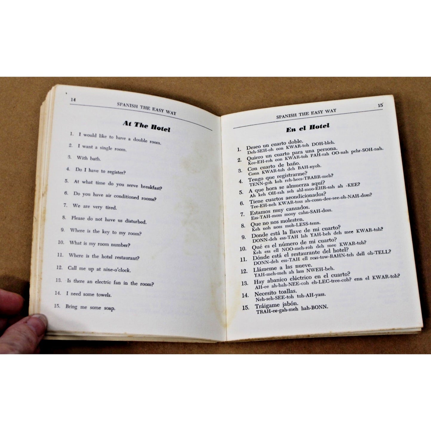 Vintage 1954 "Spanish The Easy Way" Mexico Tourist Guide Mini Book 3rd Edition