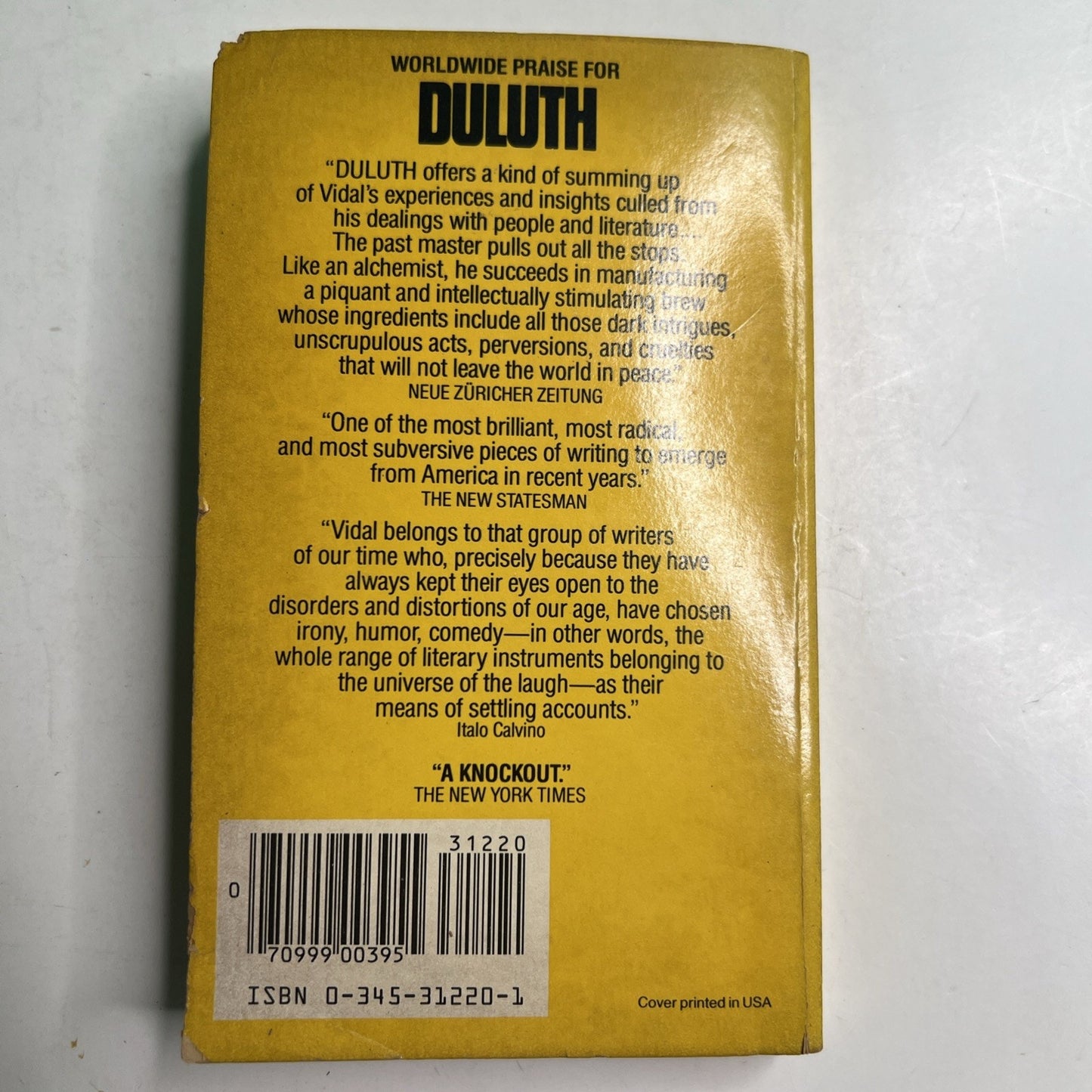 Duluth by Gore Vidal 1984 First Ballantine Books Edition Fiction Paperback