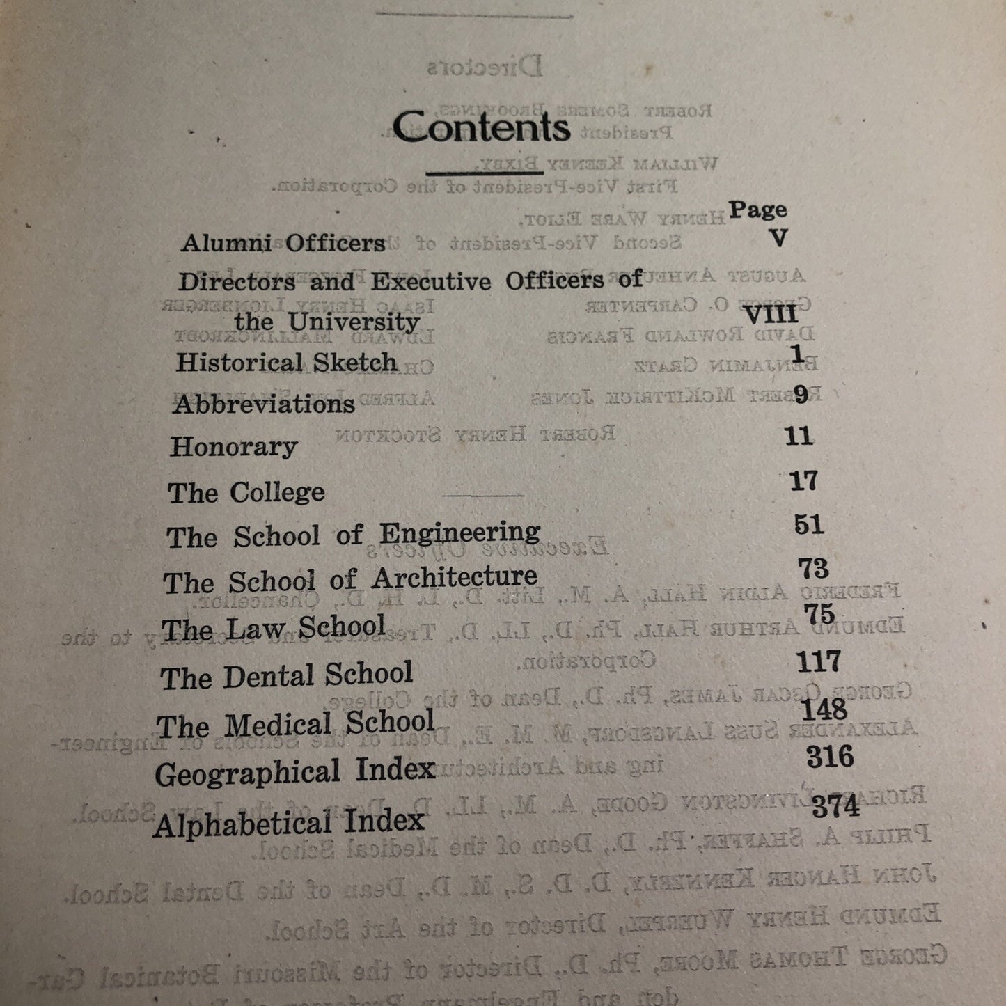 1917 Washington University General Alumni Catalogue HC