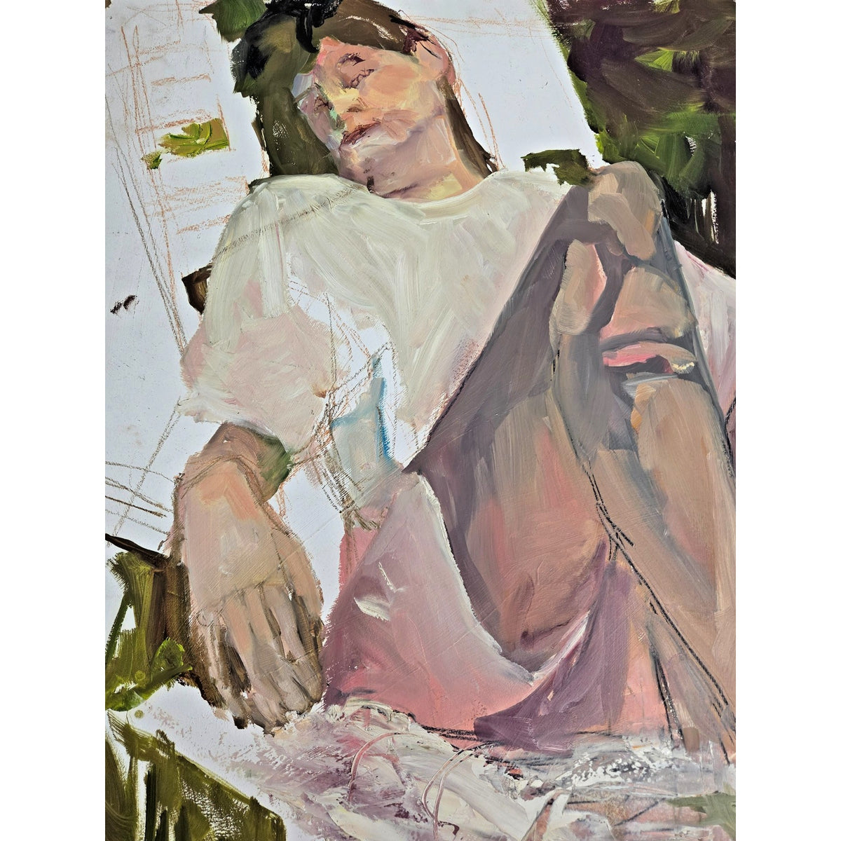 Vintage Original Impressionist Figure Study - Unsigned Studio Oil Painting