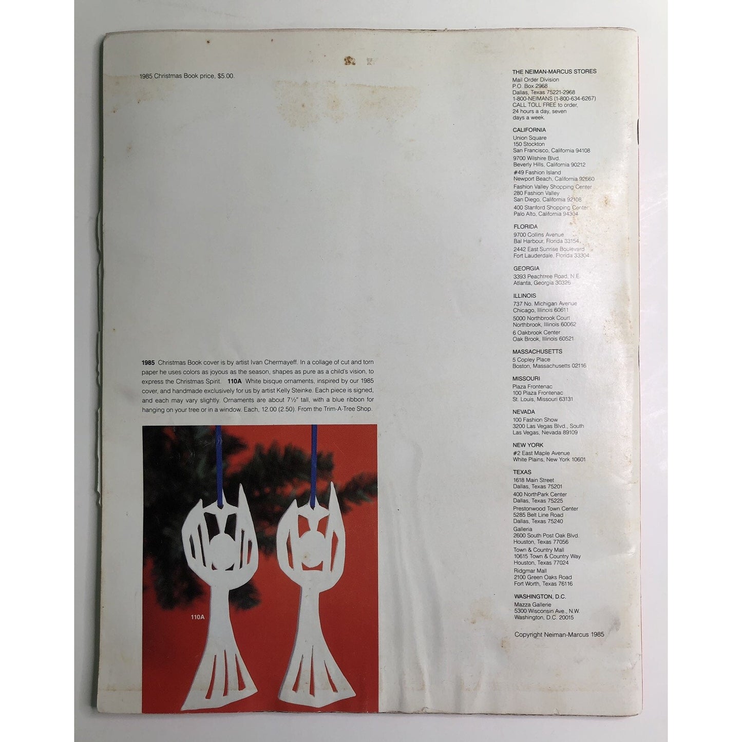 1985 Neiman Marcus Christmas Book Catalog Vintage Cover Art By Ivan Chermayeff