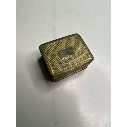 Vintage Volupte USA Perfume Little Brass Snuff Pill Box Antique Miniature