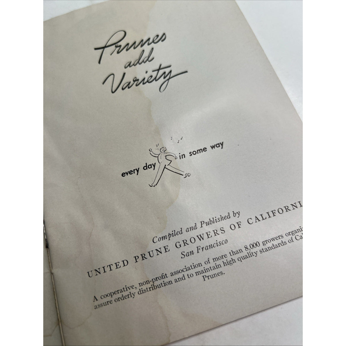 Vintage Advertising Recipe Booklet Prunes Add Variety United Prune Growers CA