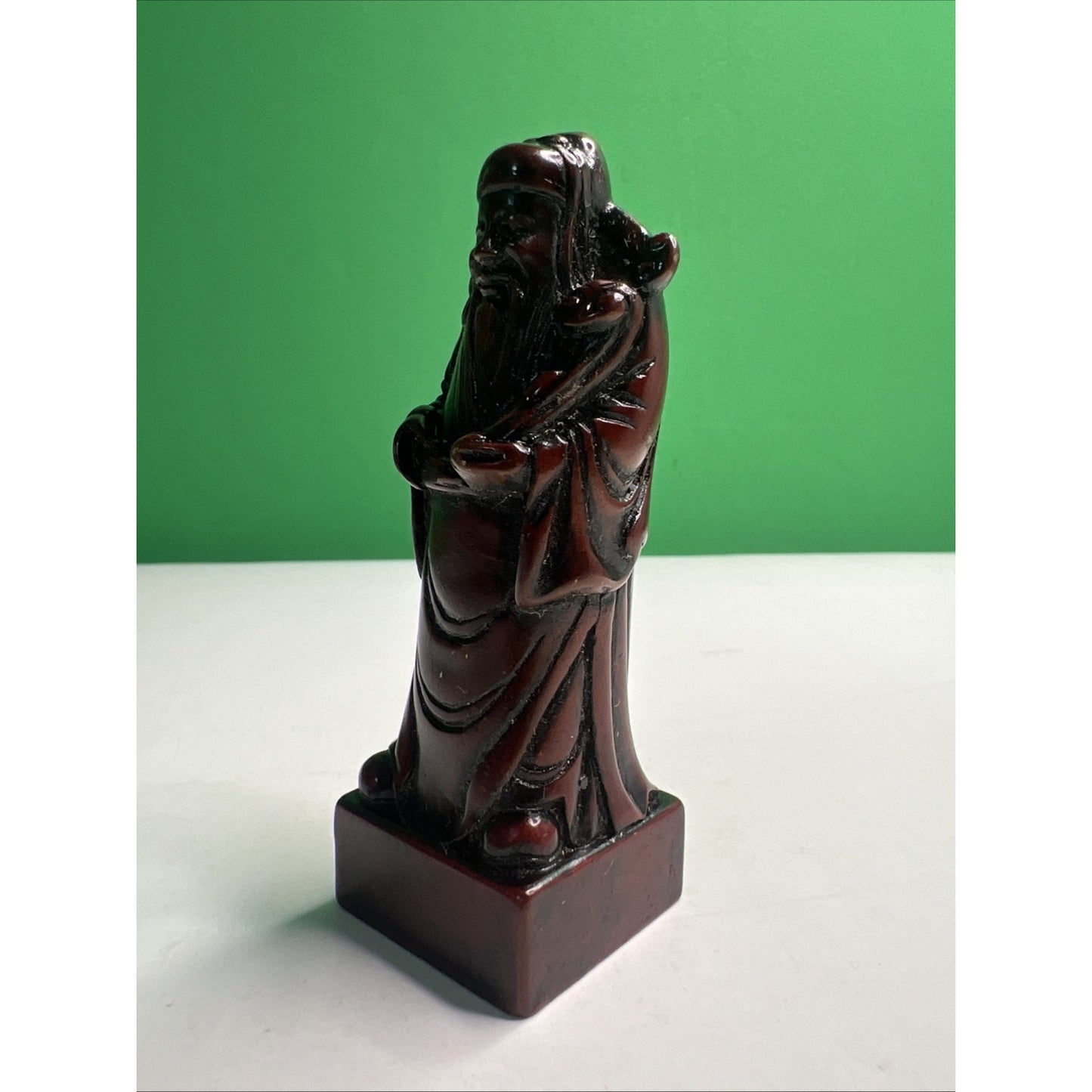 Vintage Chinese Chess King Replacement Piece Dark Red Soapstone
