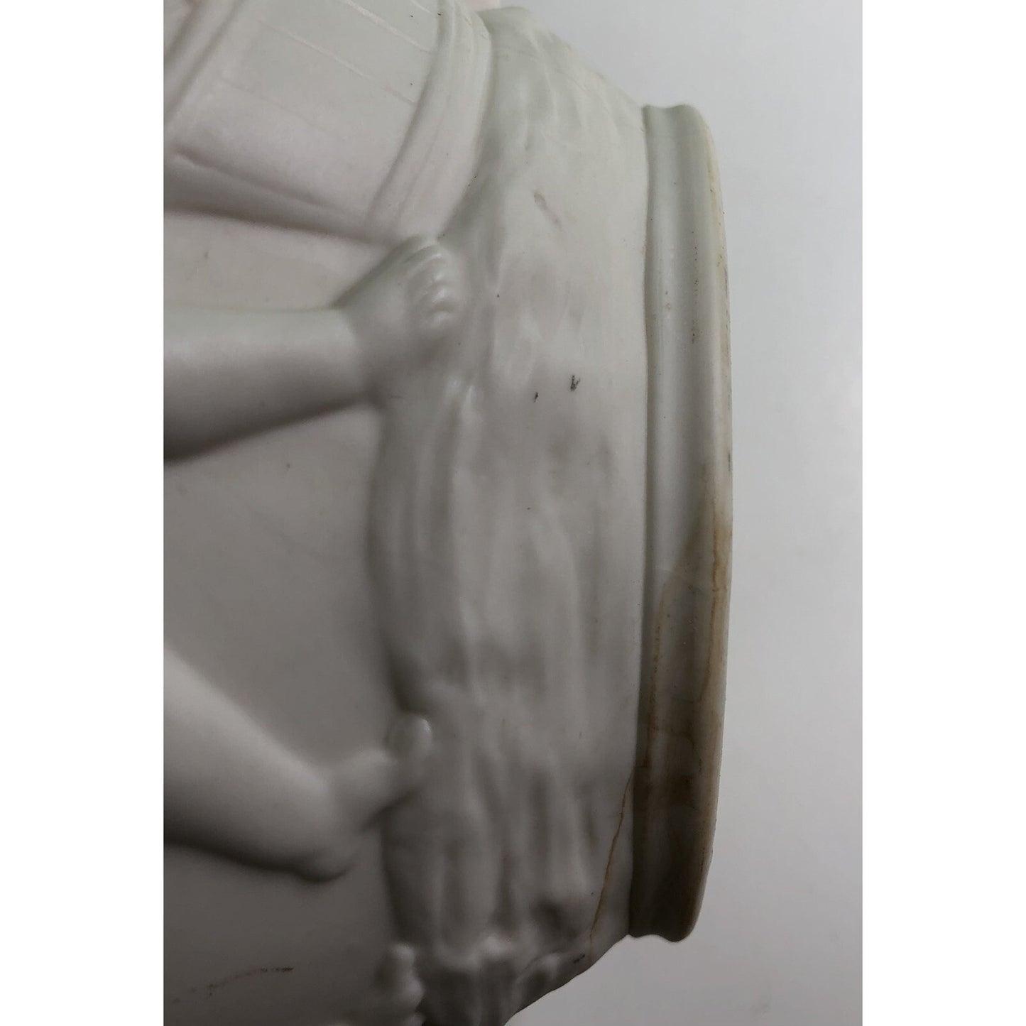 Antique Copeland Parian Ware Pitcher Jug Putti Relief Motif With Grapes Cherubs