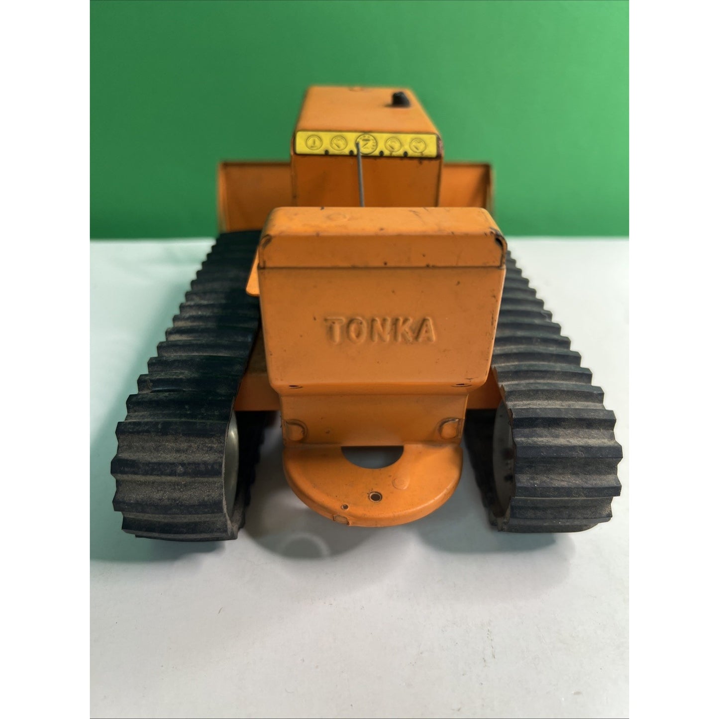 Vintage Orange 1960's Mighty Tonka Toys Bulldozer Pressed Steel Original No. 100