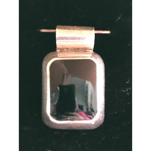 Vintage Black Onyx & Sterling Silver Pendant Mexico 925
