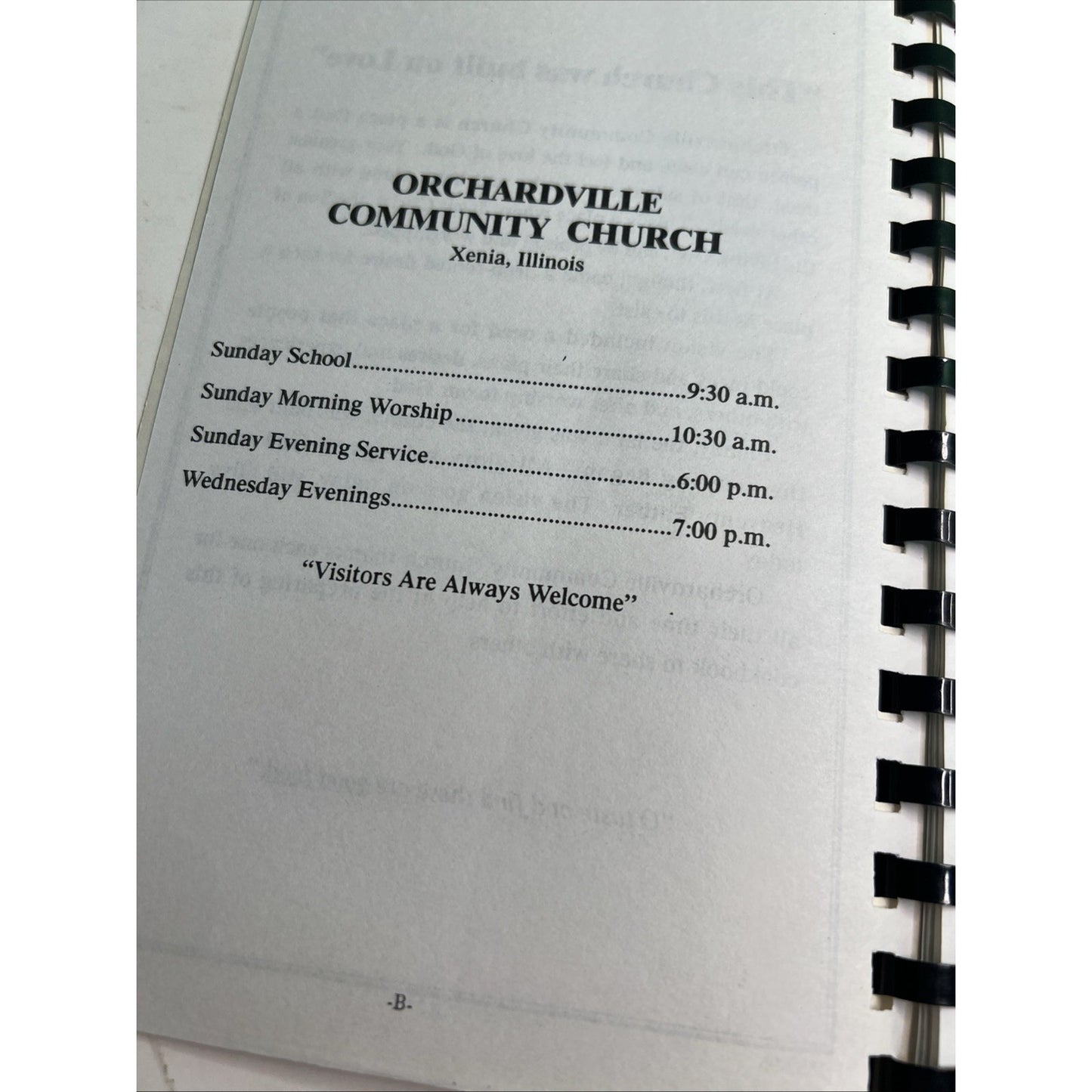 Vintage Cookbook Orchardville Community Church Xenia Illinois Comb Bound PB