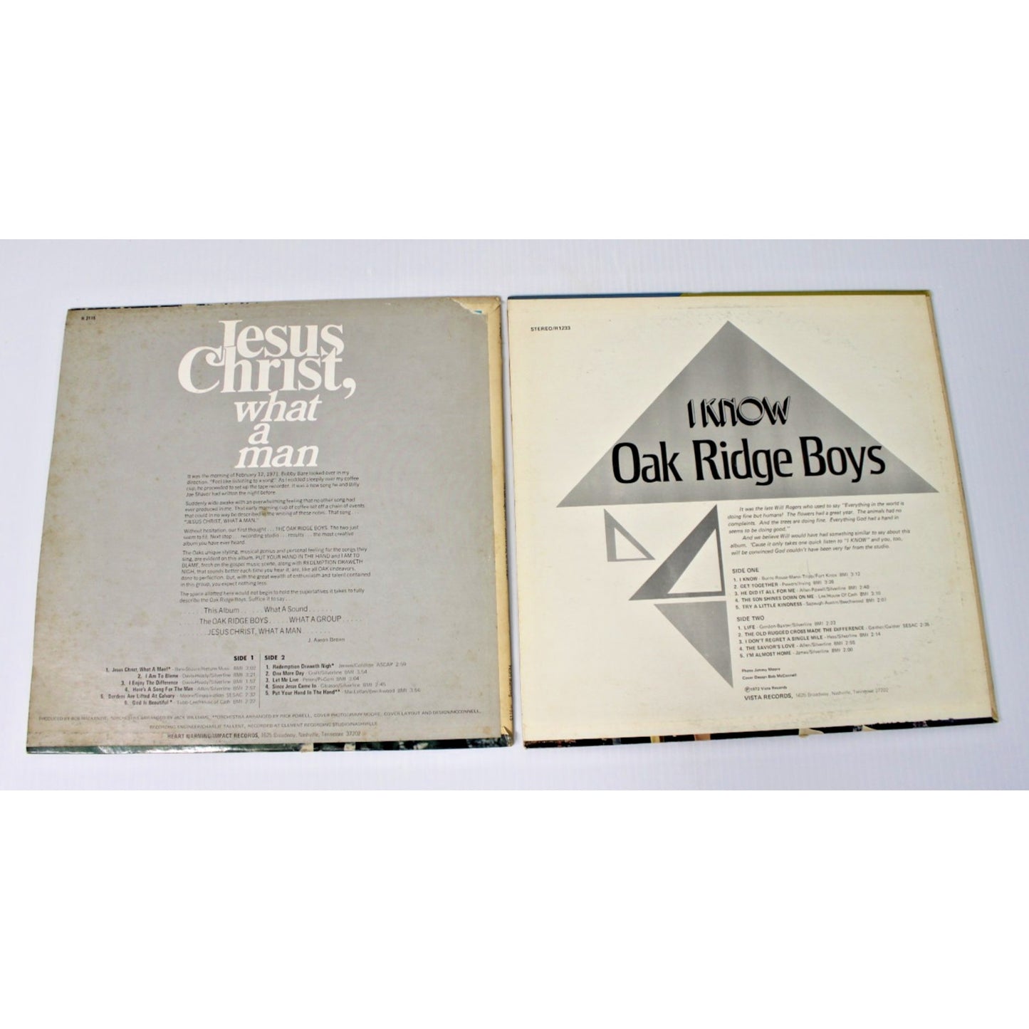 2 Oak Ridge Boys Albums: I Know & Jesus Christ, What A Man! Gospel/ Christian NM