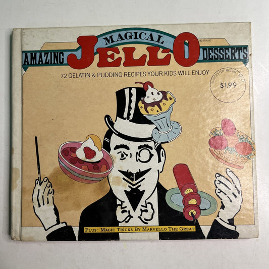 Vintage 1977 Magical Amazing Jello Desserts 72 Recipes Hardcover Decorative Book