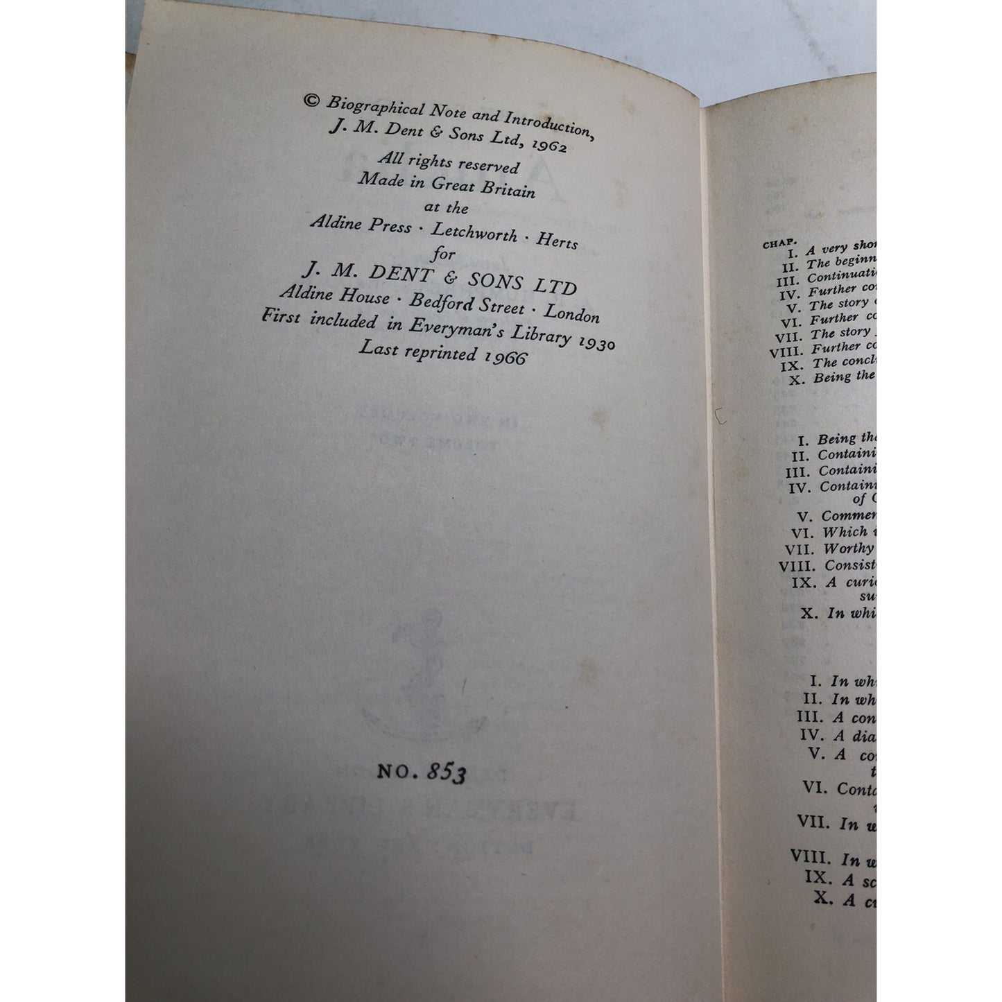 Amelia by Henry Fielding Volume 1 & 2 HC DJ 1966 Everyman's Library 852, 853