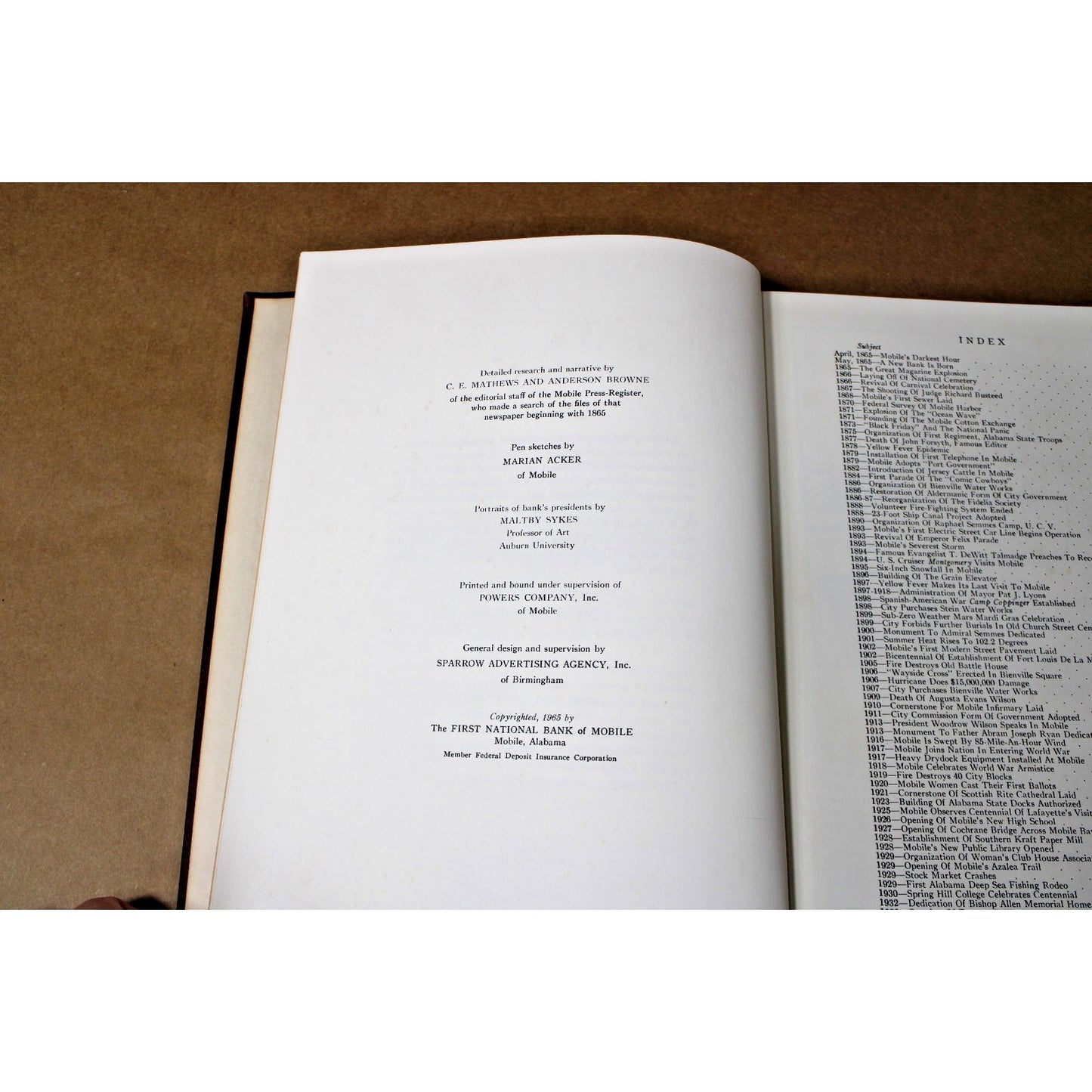 Highlights of 100 Years in Mobile 1865-1965 Alabama Marian Acker