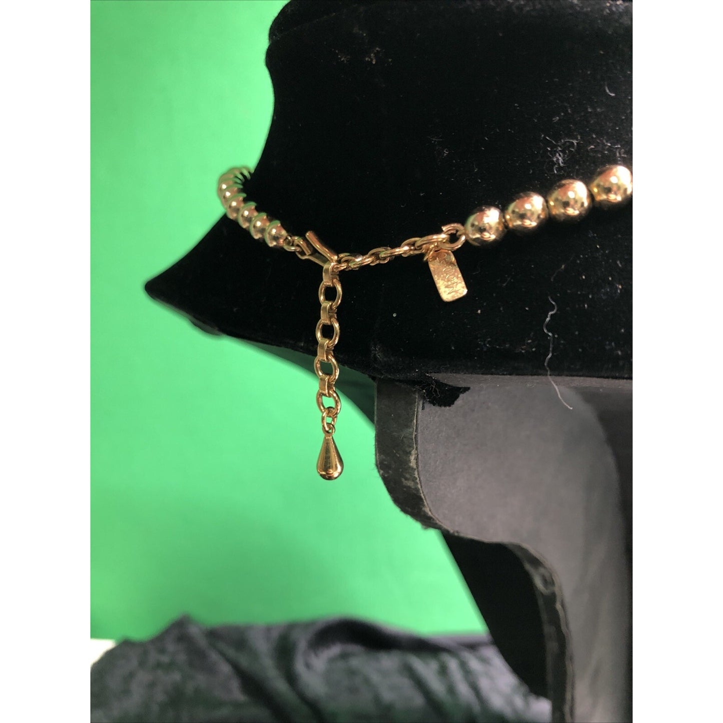 Vintage MONET Goldtone Bead 16” Choker Necklace Signed Tag