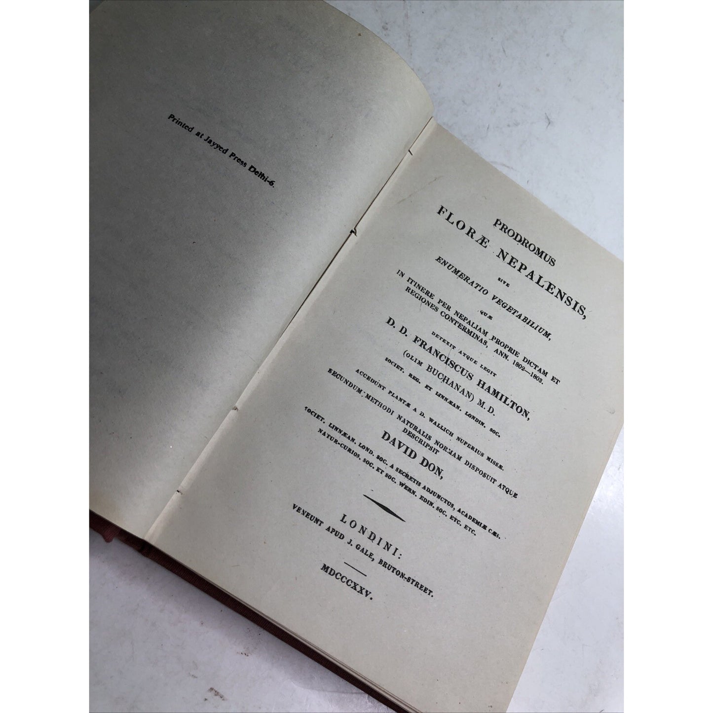 Prodromus Florae Nepalensis by D. D. Franciscus Hamilton & David Don 1825 HC