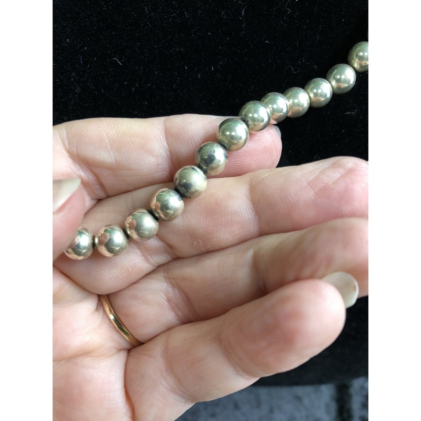 30” Sterling Silver Rope Chain & Beads Necklace 22grams