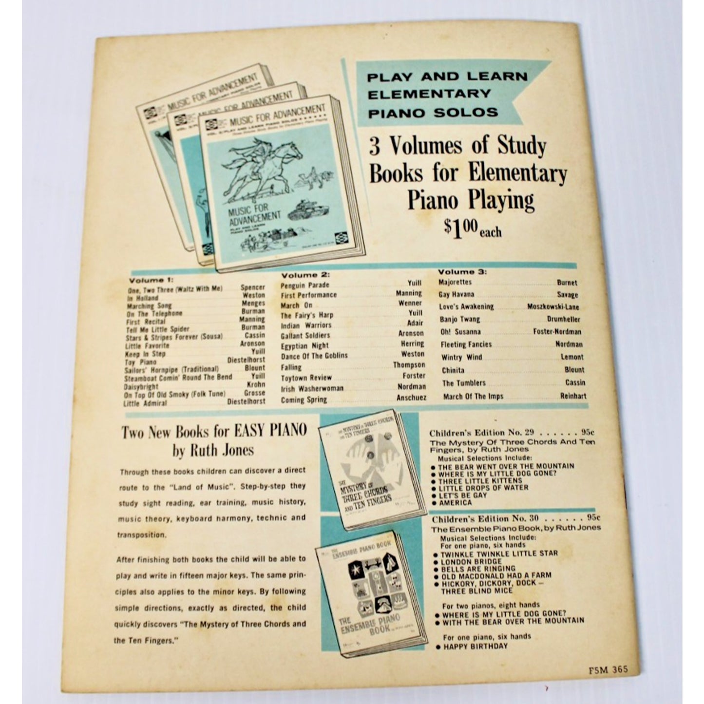 Vintage 1958 Piano Instruction- Boogie Woogie and How to Play It: Book 1- Glover