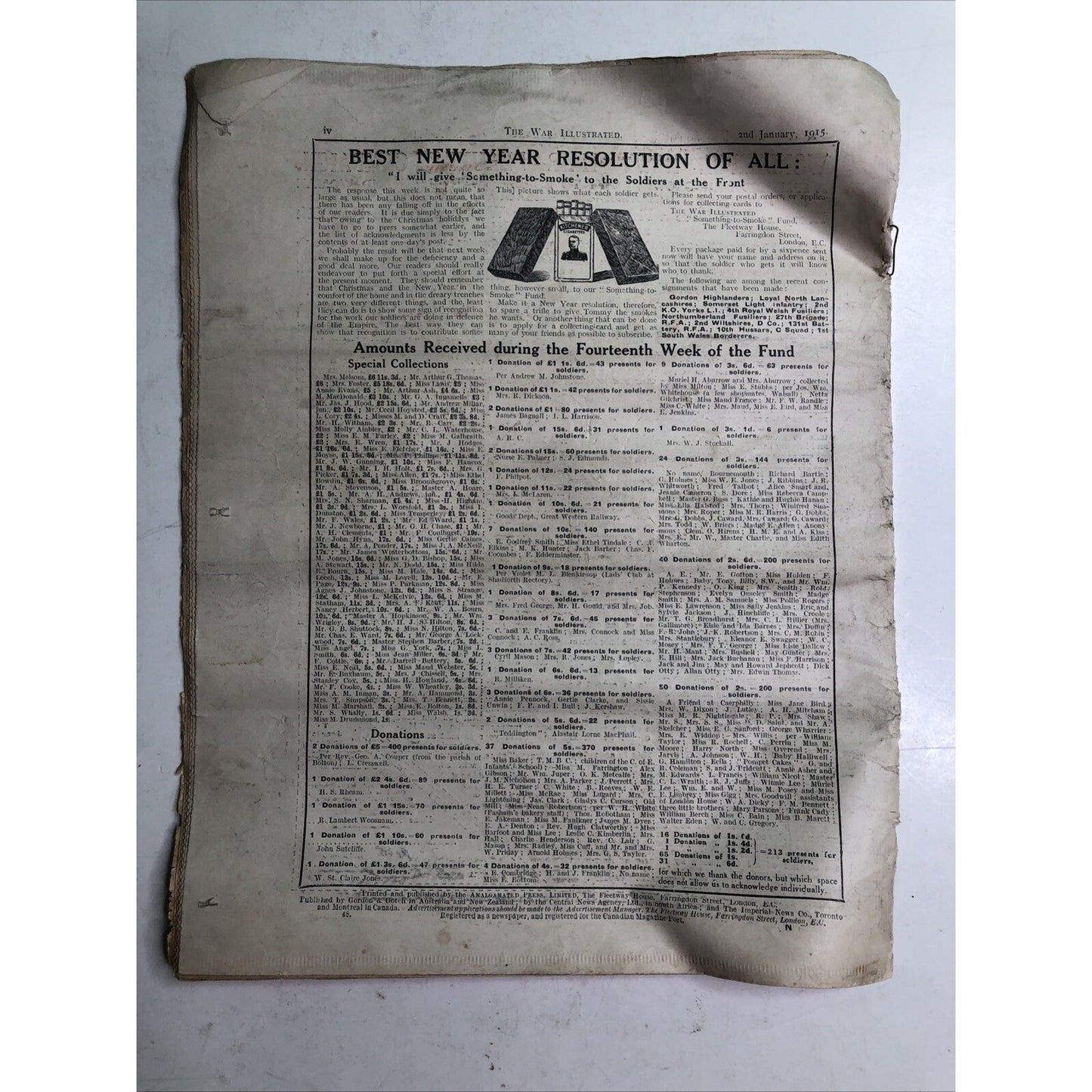January 1915 The War Illustrated No. 20 WW1 Era Newspaper Periodical