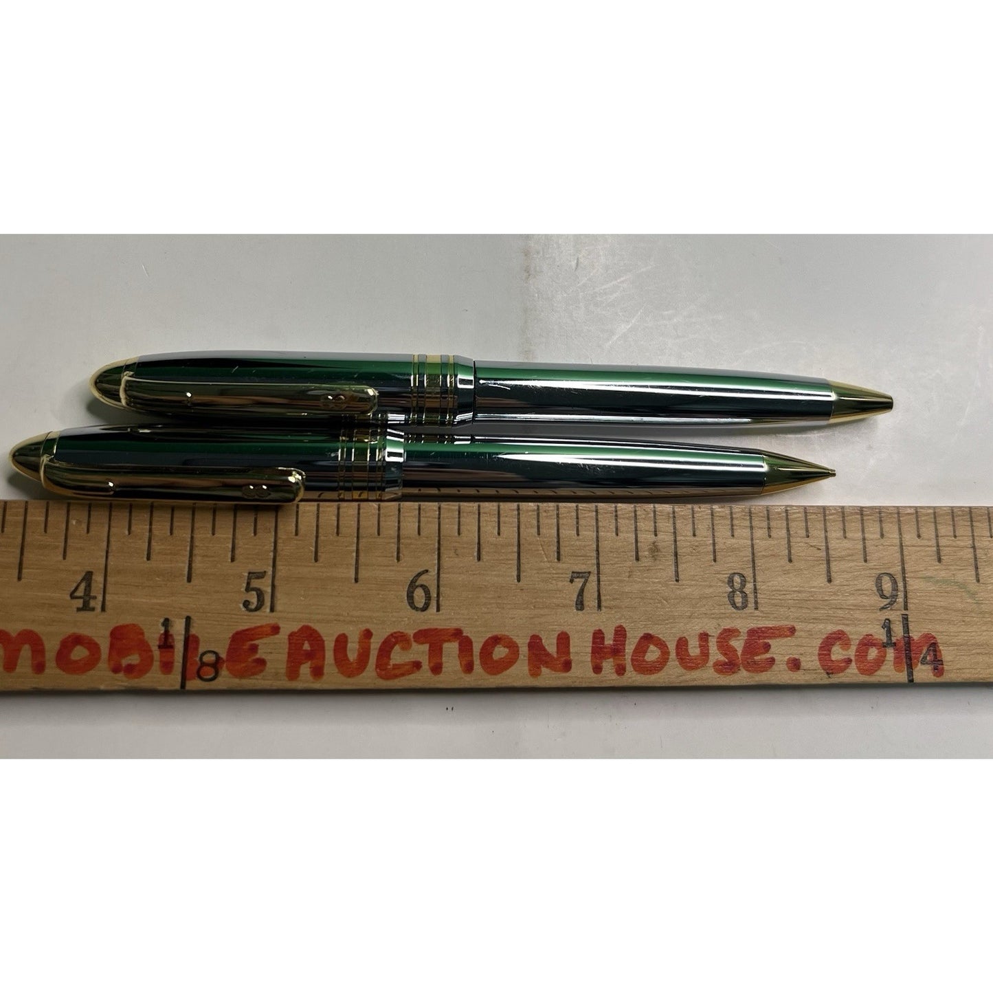 Bill Blass Signature Chrome & Gold Pen & Pencil Set Pre Owned