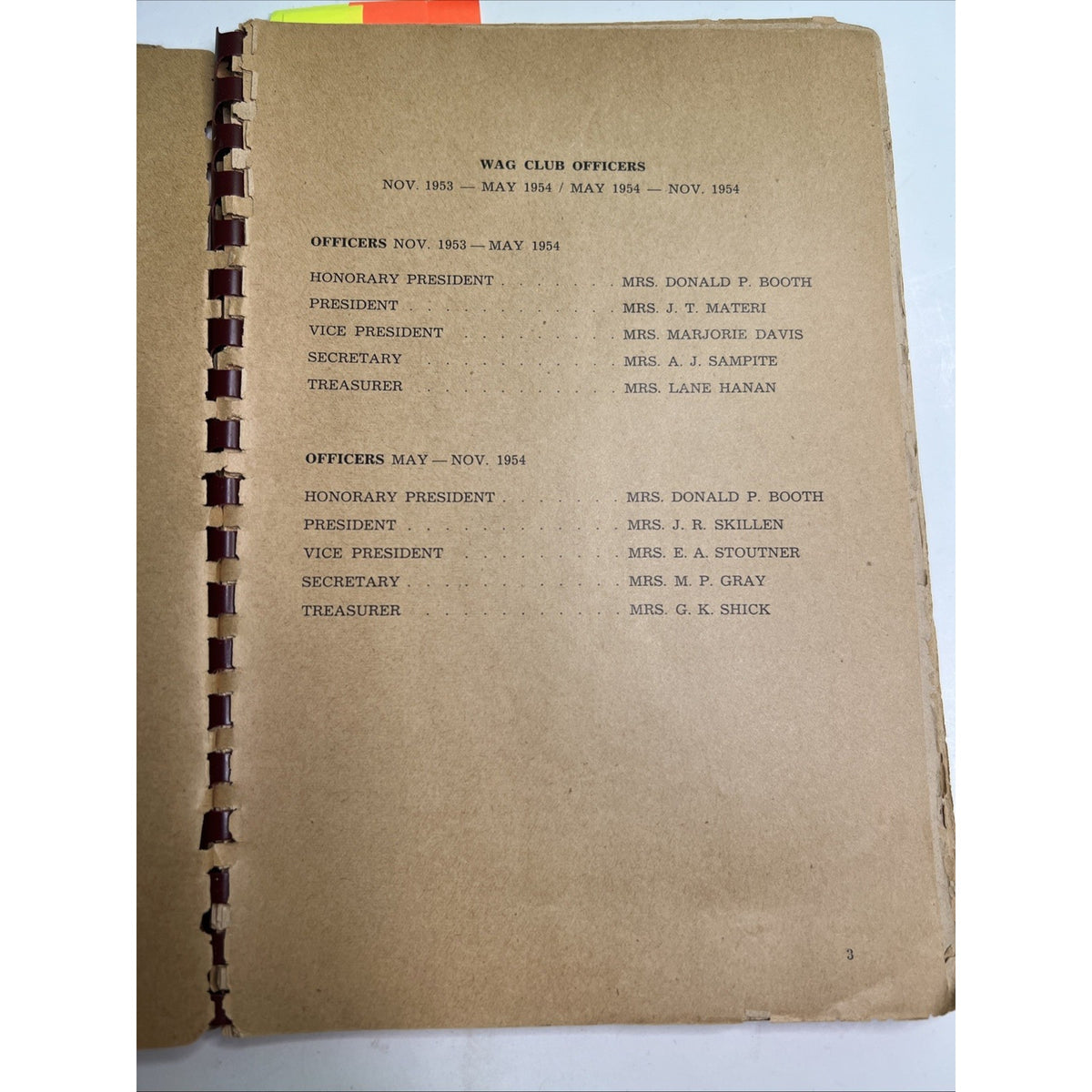 1954 Our Favorite Recipes Cookbook Women’s Auxiliary Of Goppingen WAG