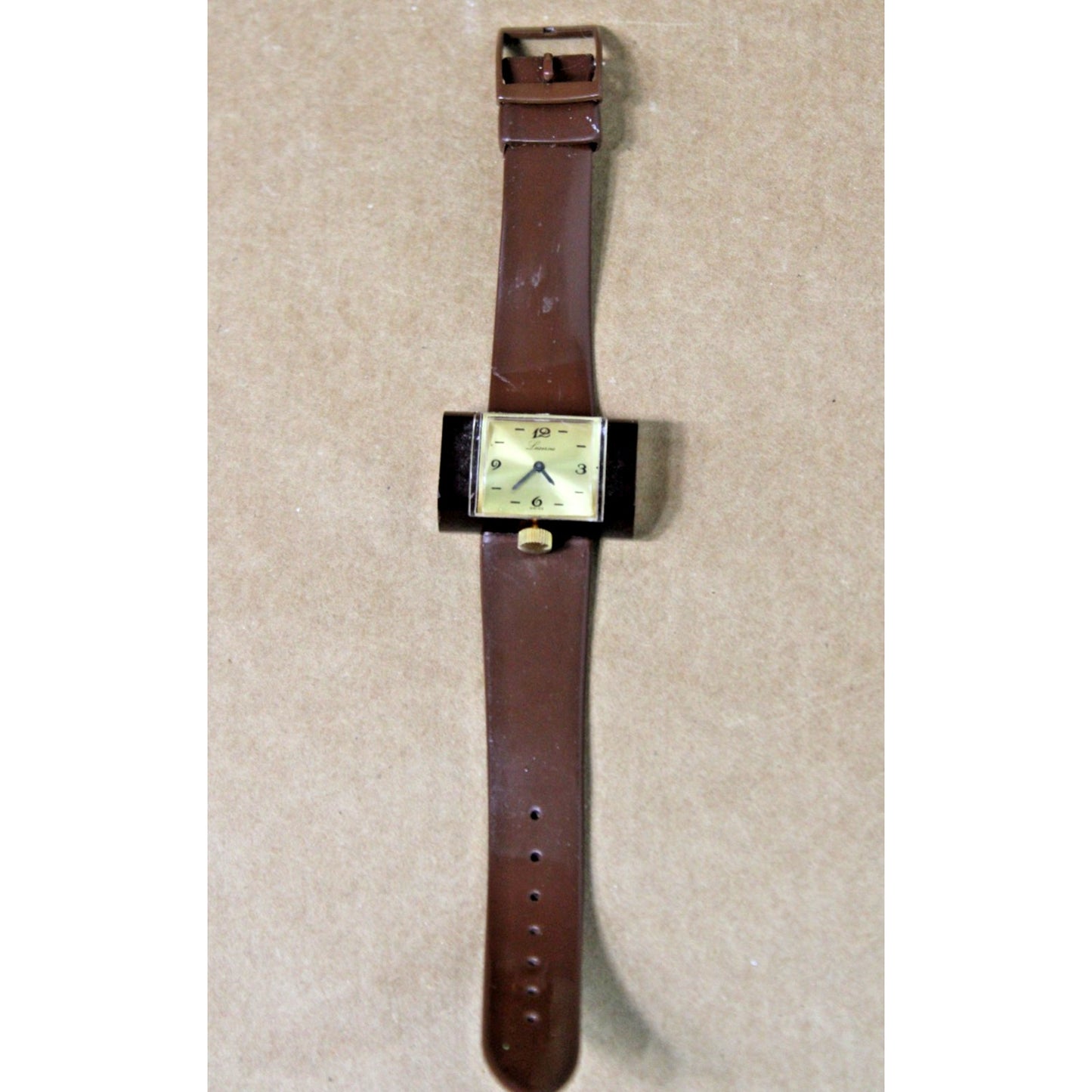 Vintage Mod 1970s Lucerne Ladies Watch, Plastic/ Acrylic, Bottom Wind, Groovy!