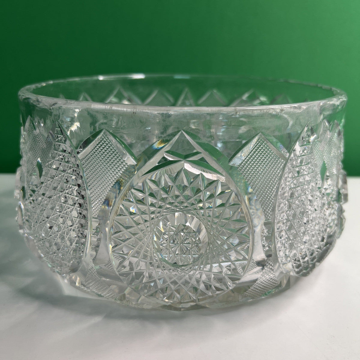 Elegant Vintage Cut Crystal Bowl 7.5” Diameter