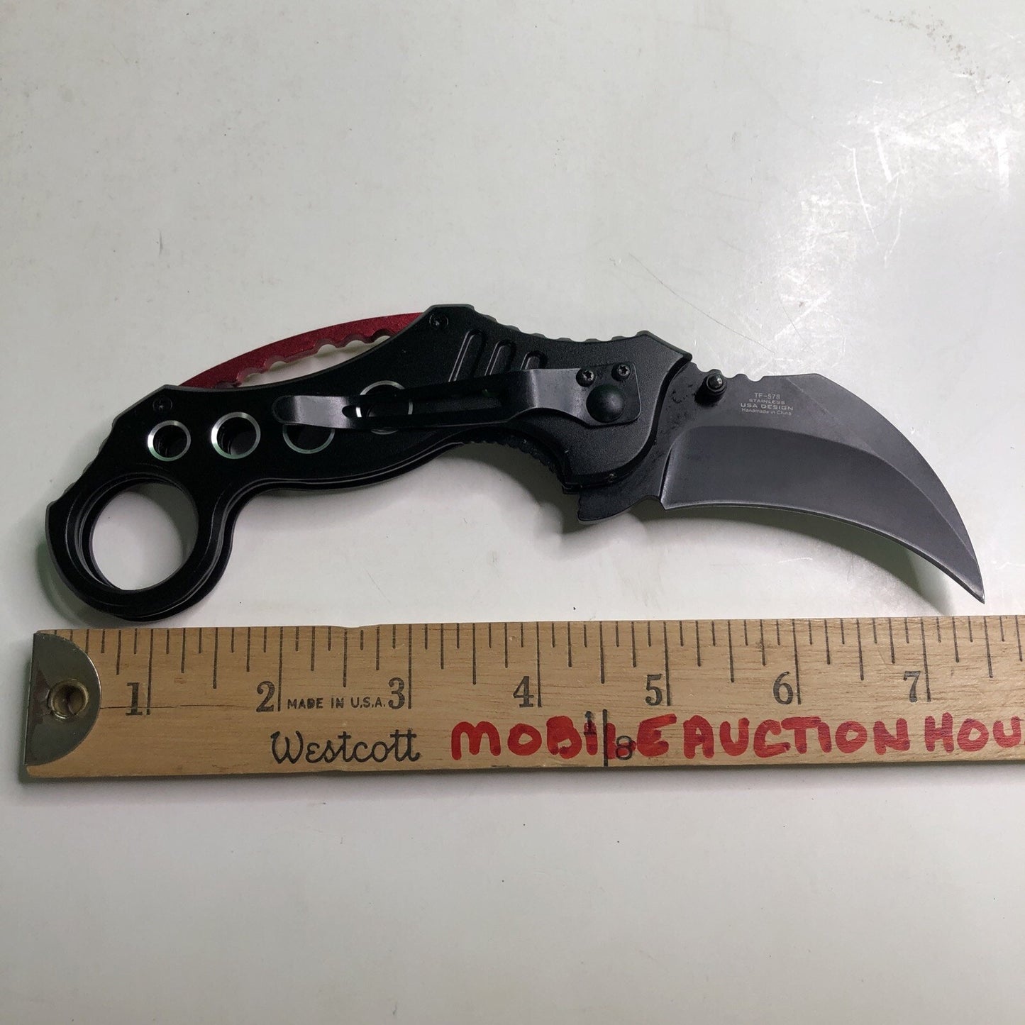 Tac-Force TF-578 Karambit Folding Pocket Knife Stainless Liner Assisted Black